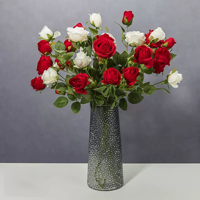 N.F Artificial Flowers, 12 Roses, 6 Red and 6 White