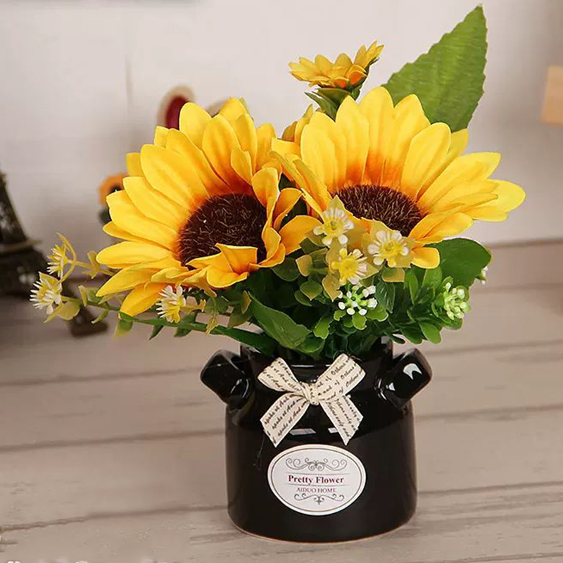 N.F Artificial Flowers, Sunflowers, 2 Large and 4 Small