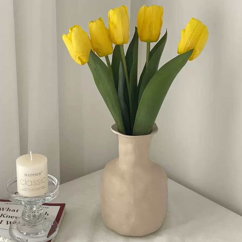 N.F Artificial Flowers, Lavenders, 5 Tulips, Yellow