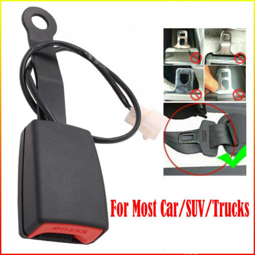 NEW Car Front Seat Belt Buckle Padding Socket Plug Connector with Warning Cable