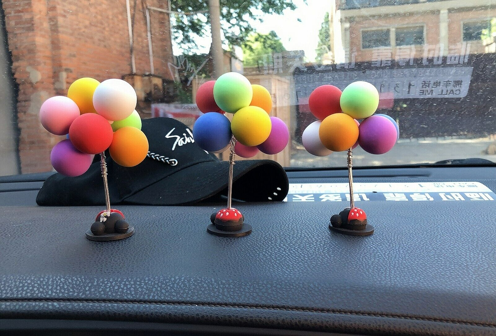Romantic Cute Color Balloon Car Ornaments Dashboard Decor Mickey Base Balloon