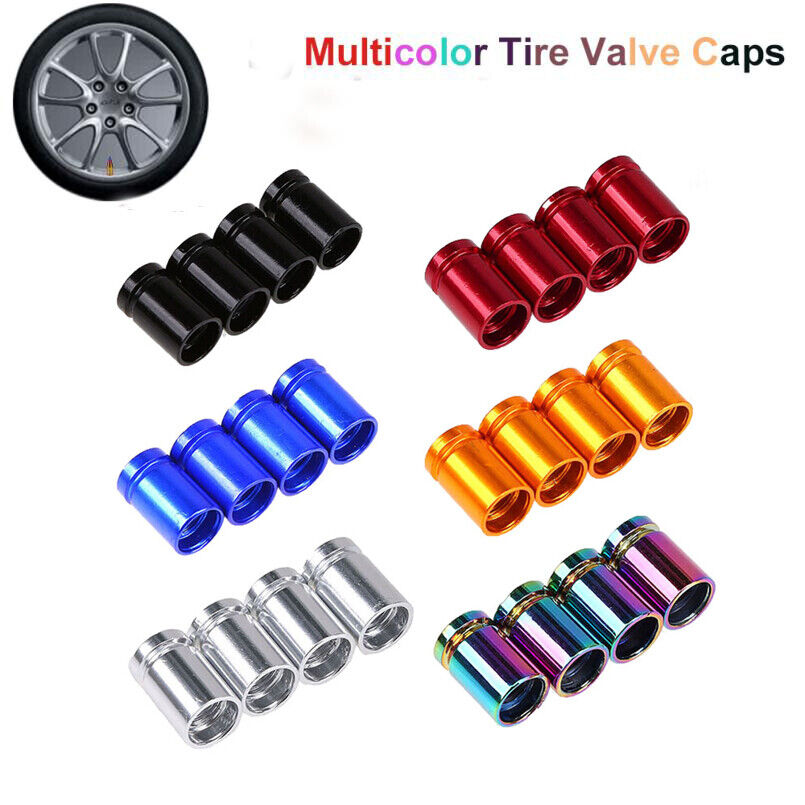Set of 4 Aluminum Bullet Car Truck Air Port Cover Tire Rim Valve Wheel Stem Caps