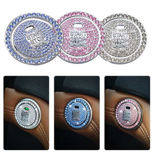 Auto Car Accessories Decorative Button Car Start Stop Switch Diamond Ring Bling