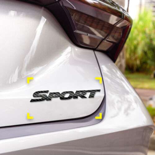 Carbon Fiber SPORT Logo Emblem Badge Sticker Trunk Bumper Decal Car Accessories