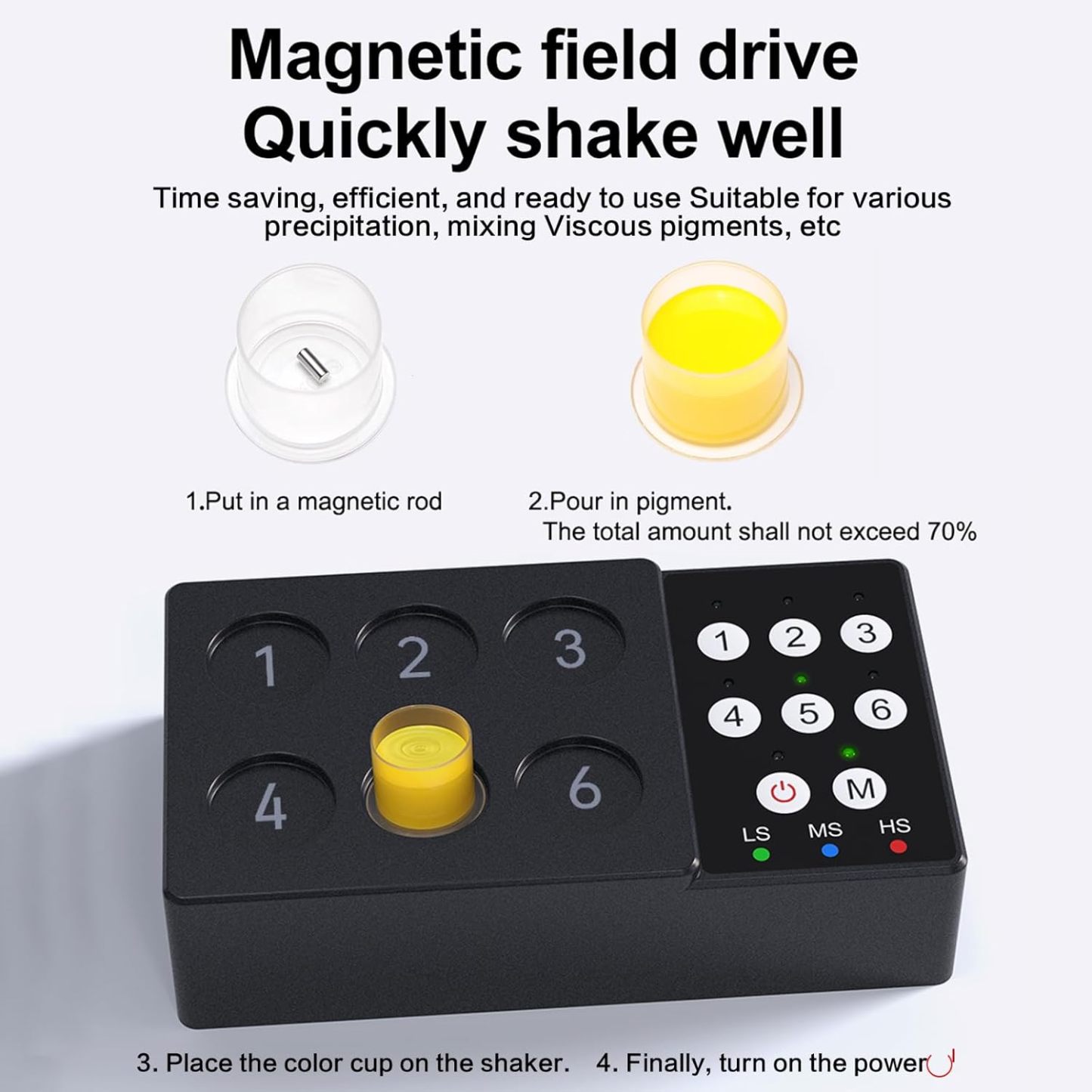 Tattoo Ink Mixer - Adjustable Speed Magnetic Stirring for Pigment, Color Makeup, Lab