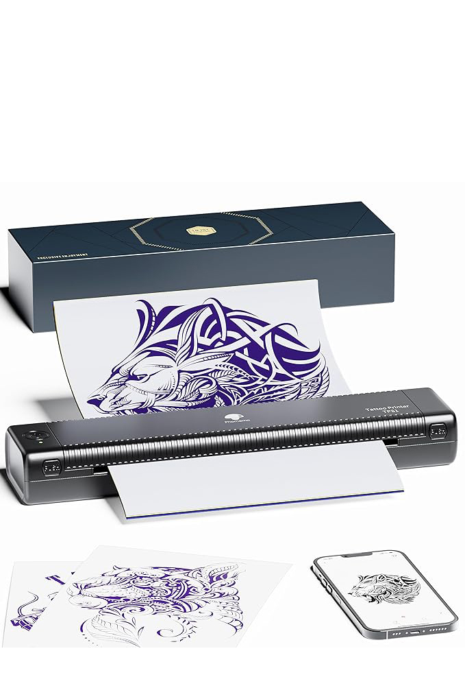 Phomemo TP81 (Upgraded) Wireless Tattoo Stencil Printer, Thermal Tattoo Printer with 10pcs Transfer Paper, Tattoo Printer for Tattoo Artists & Beginners, Compatible with Tablet,Smartphone & PC
