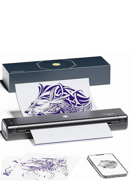 Phomemo TP81 (Upgraded) Wireless Tattoo Stencil Printer, Thermal Tattoo Printer with 10pcs Transfer Paper, Tattoo Printer for Tattoo Artists & Beginners, Compatible with Tablet,Smartphone & PC