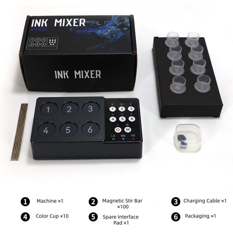 Tattoo Ink Mixer - Adjustable Speed Magnetic Stirring for Pigment, Color Makeup, Lab