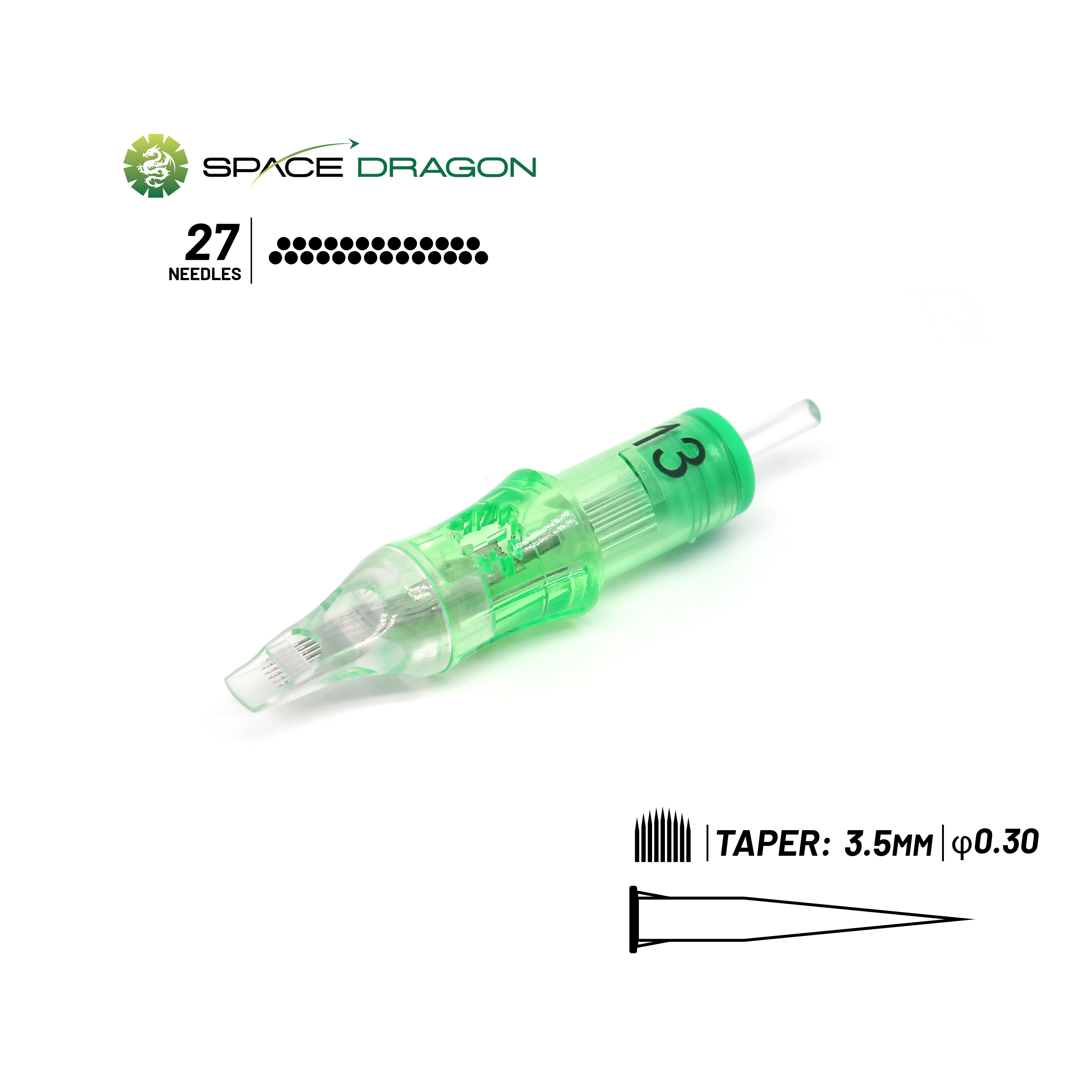 Spacedragon SP6 #10 0.3mm Round Magnum Tattoo Needle Cartridges
