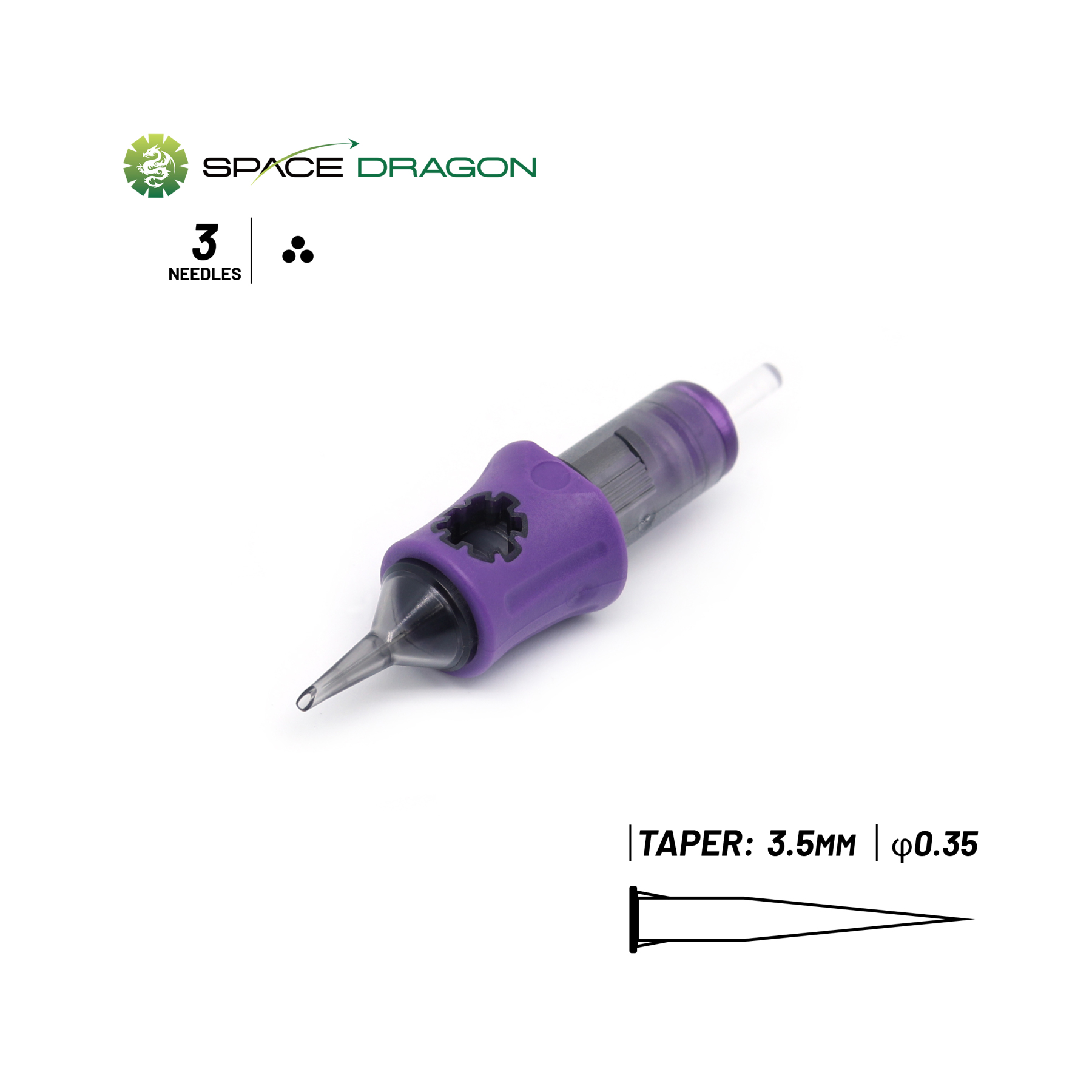 Spacedragon SP5 #12 0.35mm Round Shader Tattoo Cartridge Needle
