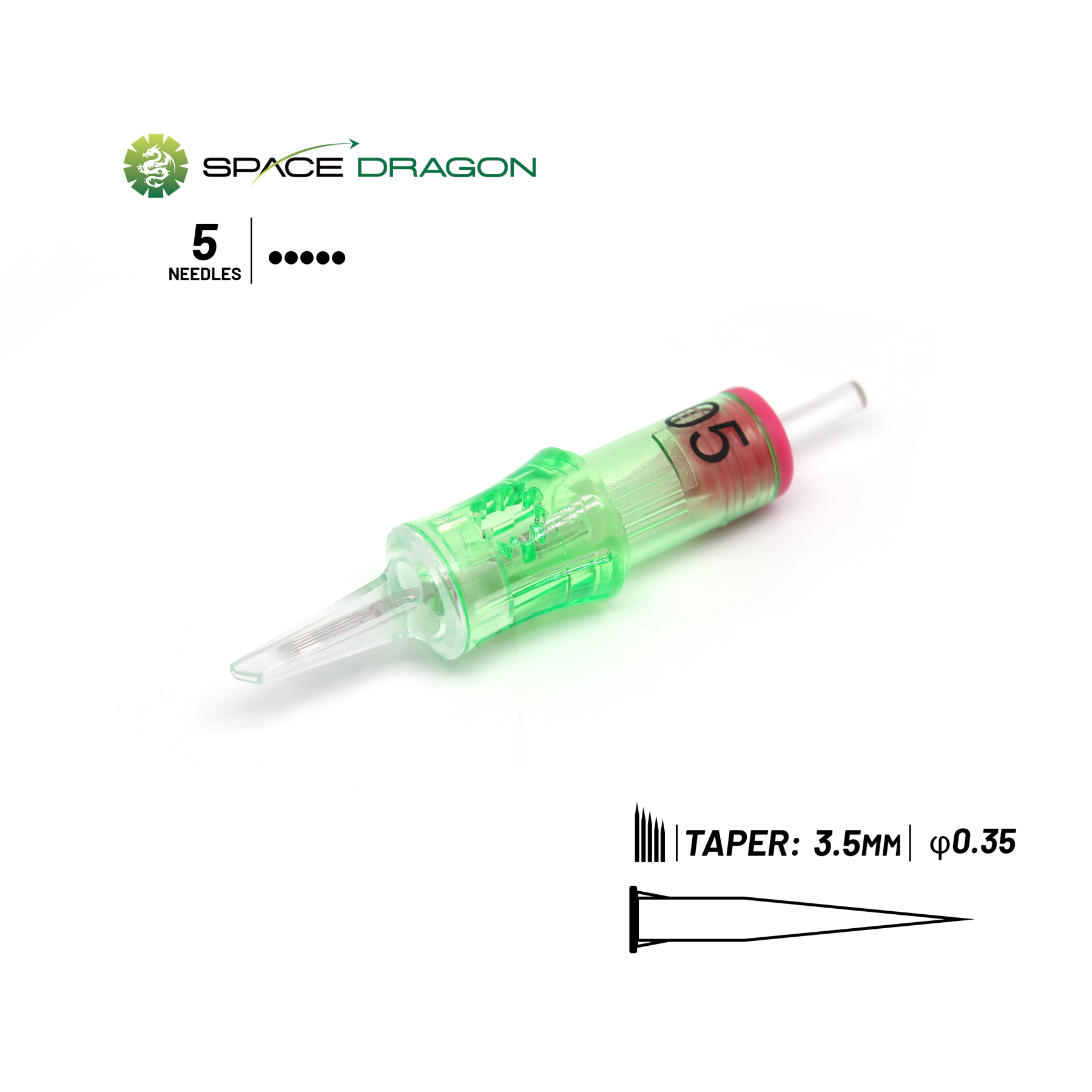 Spacedragon SP6-PMU #12 0.35mm SLOPE Permanent Makeup Needle Cartridge