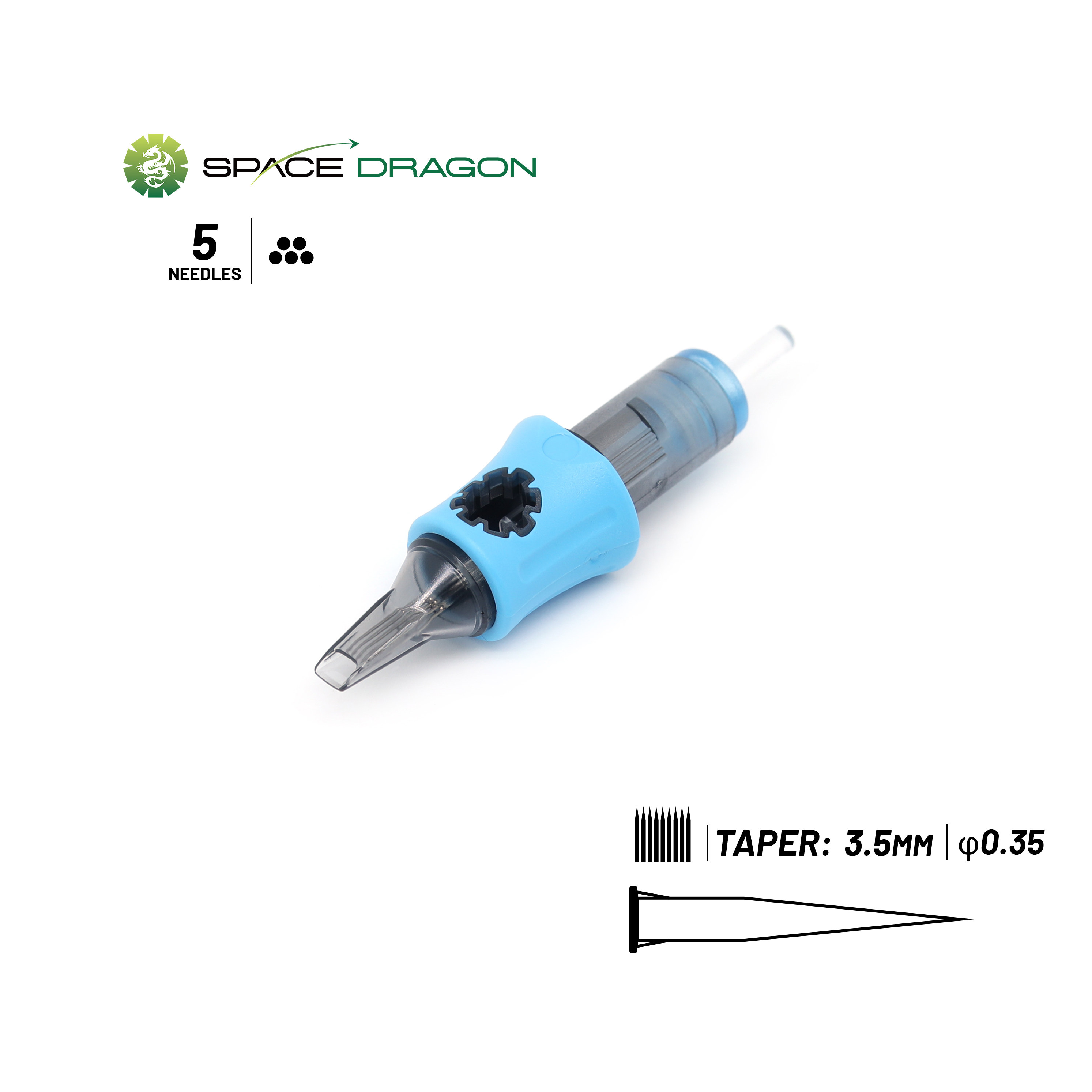 SpaceDragon SP5 #12 0.35mm Magnum1 Tattoo Needle Cartridges