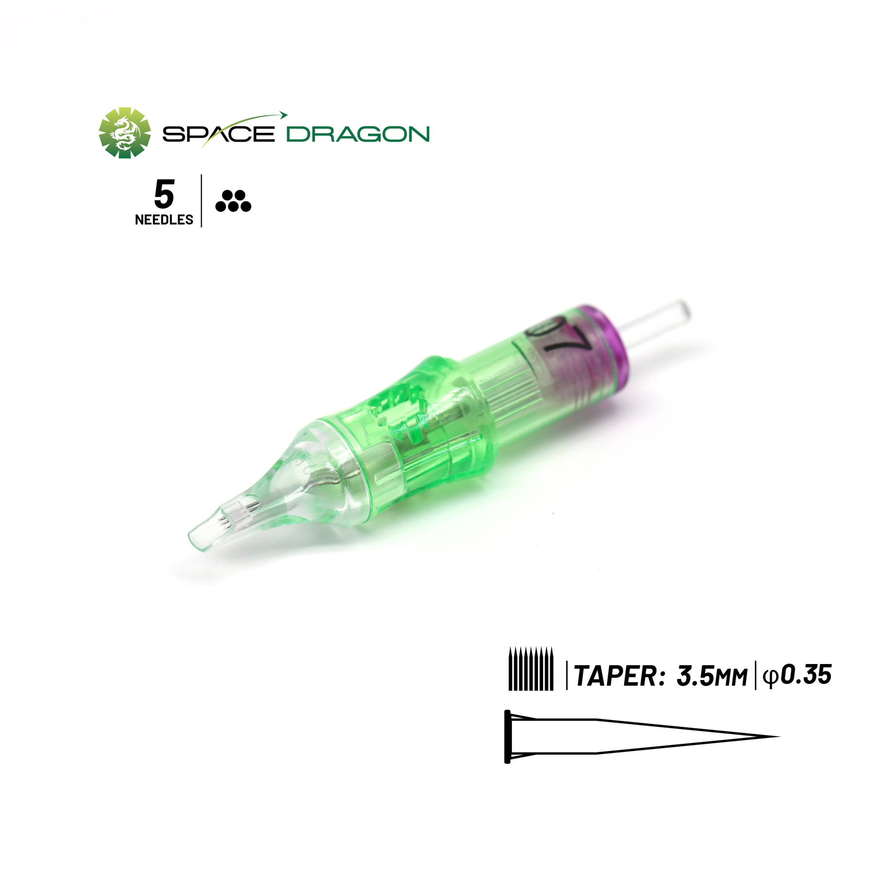 Spacedragon SP6 #12 0.35mm Magnum1 Tattoo Needle Cartridges