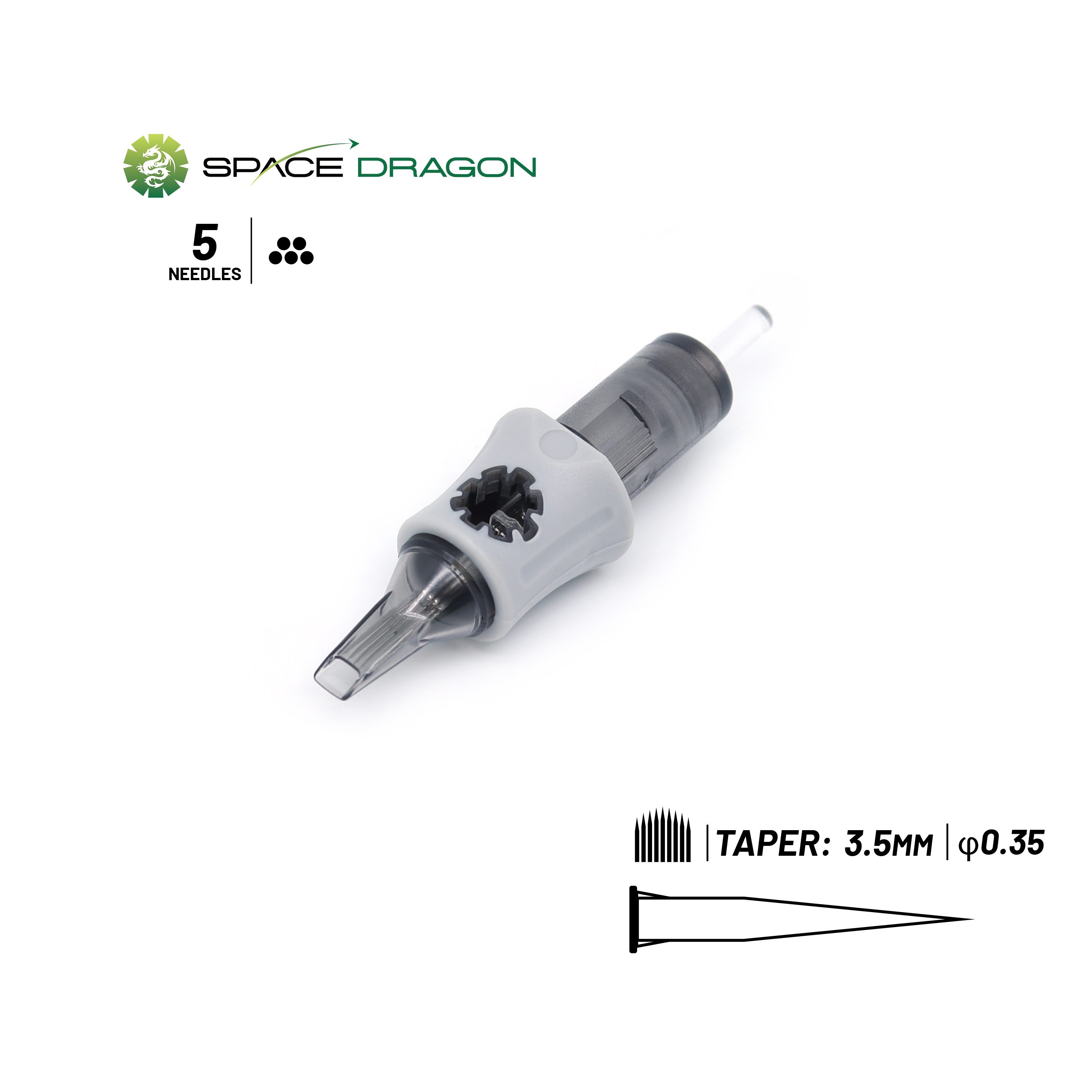 Spacedragon SP5 #12 0.35mm Round Magnum Tattoo Cartridge Needle