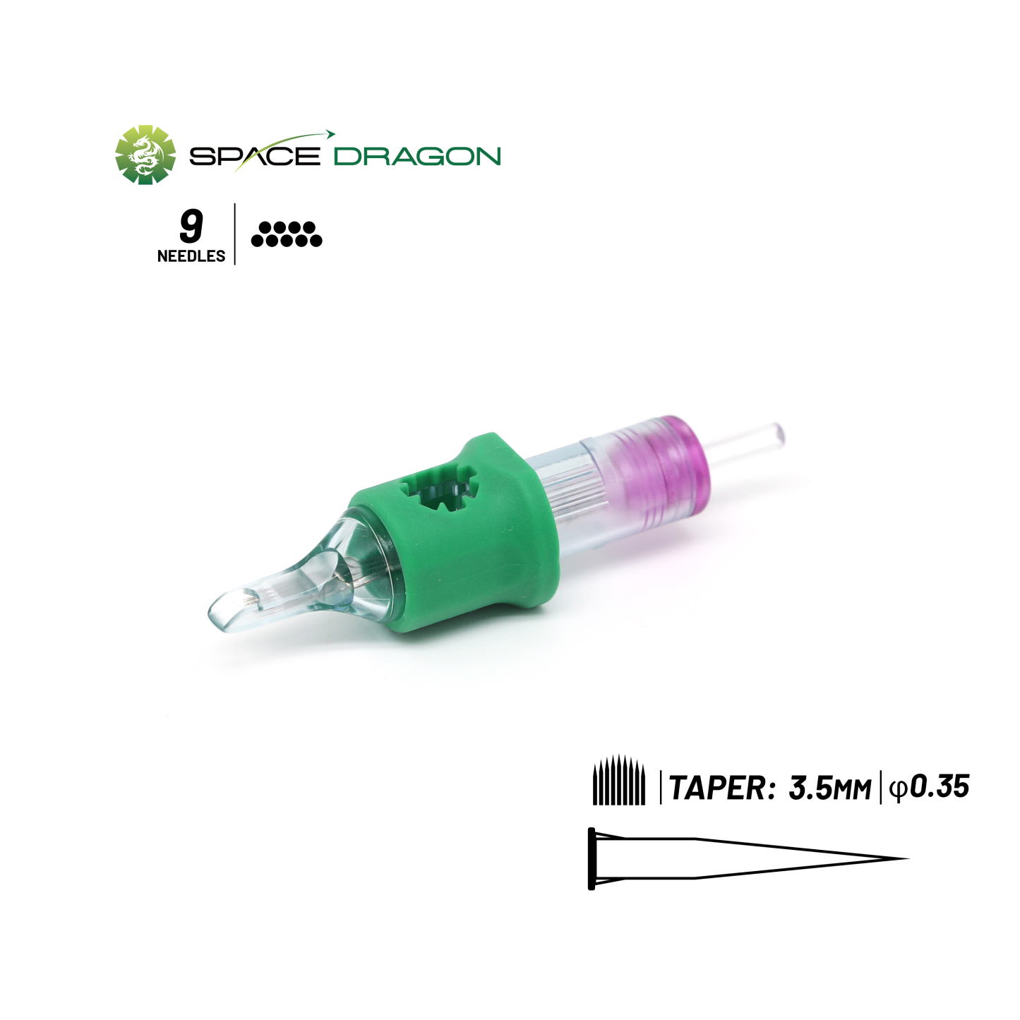 SpaceDragon SP4 #12 0.35mm Round Magnum Tattoo Needle Cartridges