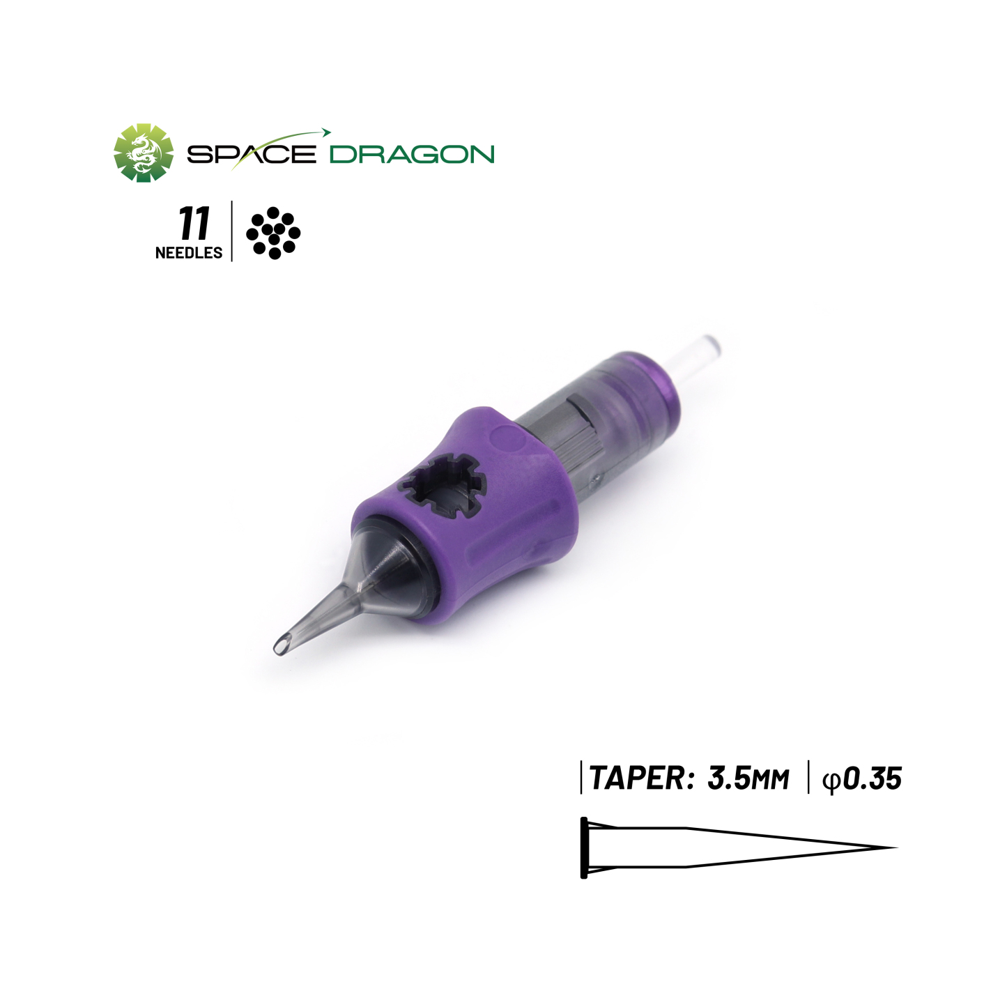 Spacedragon SP5 #12 0.35mm Round Shader Tattoo Cartridge Needle