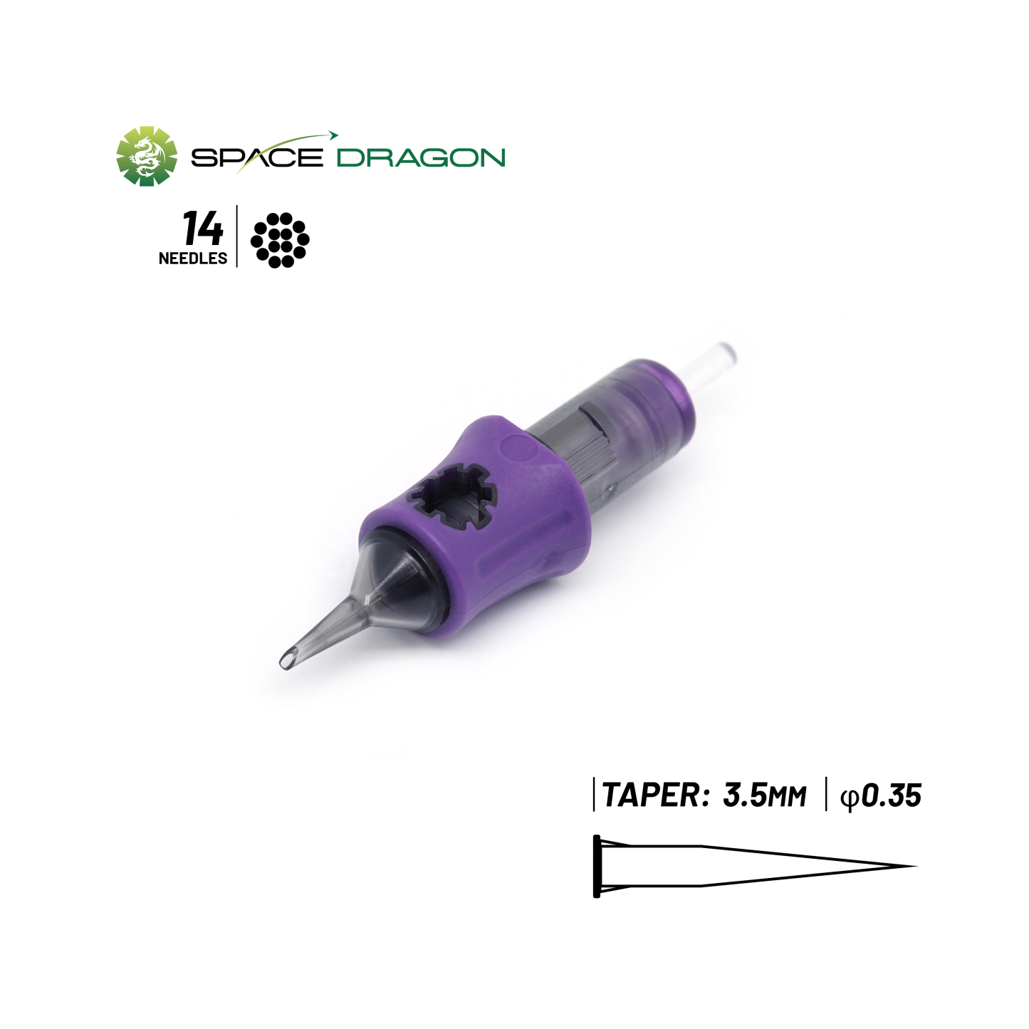 Spacedragon SP5 #12 0.35mm Round Shader Tattoo Cartridge Needle