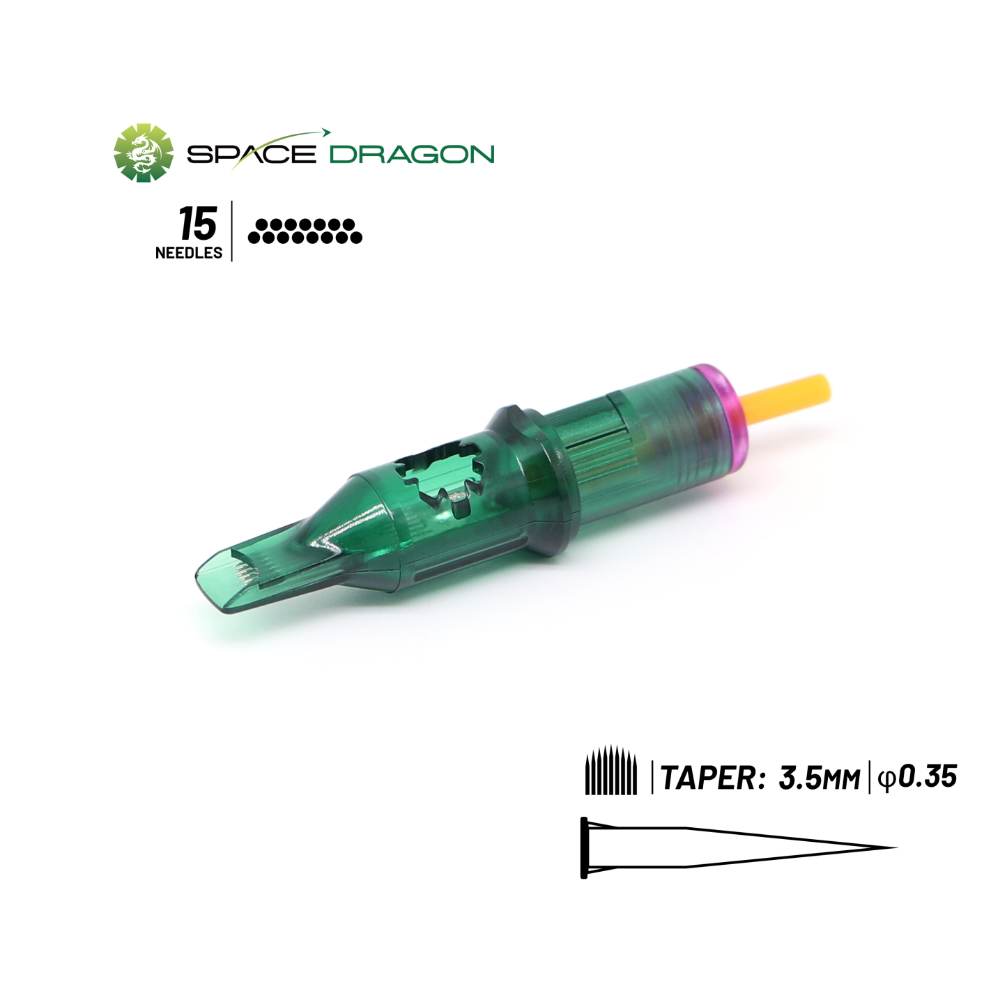 SpaceDragon SP3 #12 0.35mm Round Magnum Tattoo Needle Cartridges