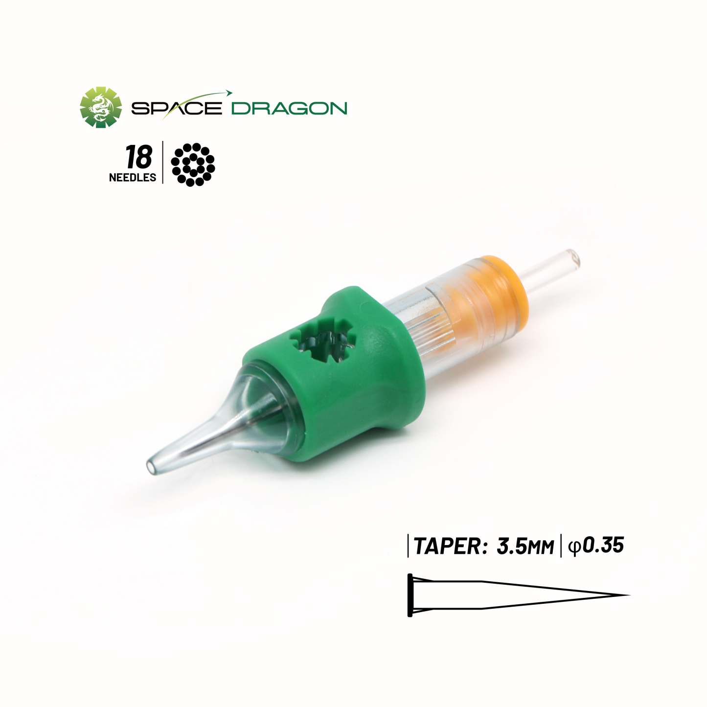 SpaceDragon SP4 #12 0.35mm Round Shader Tattoo Needle Cartridges