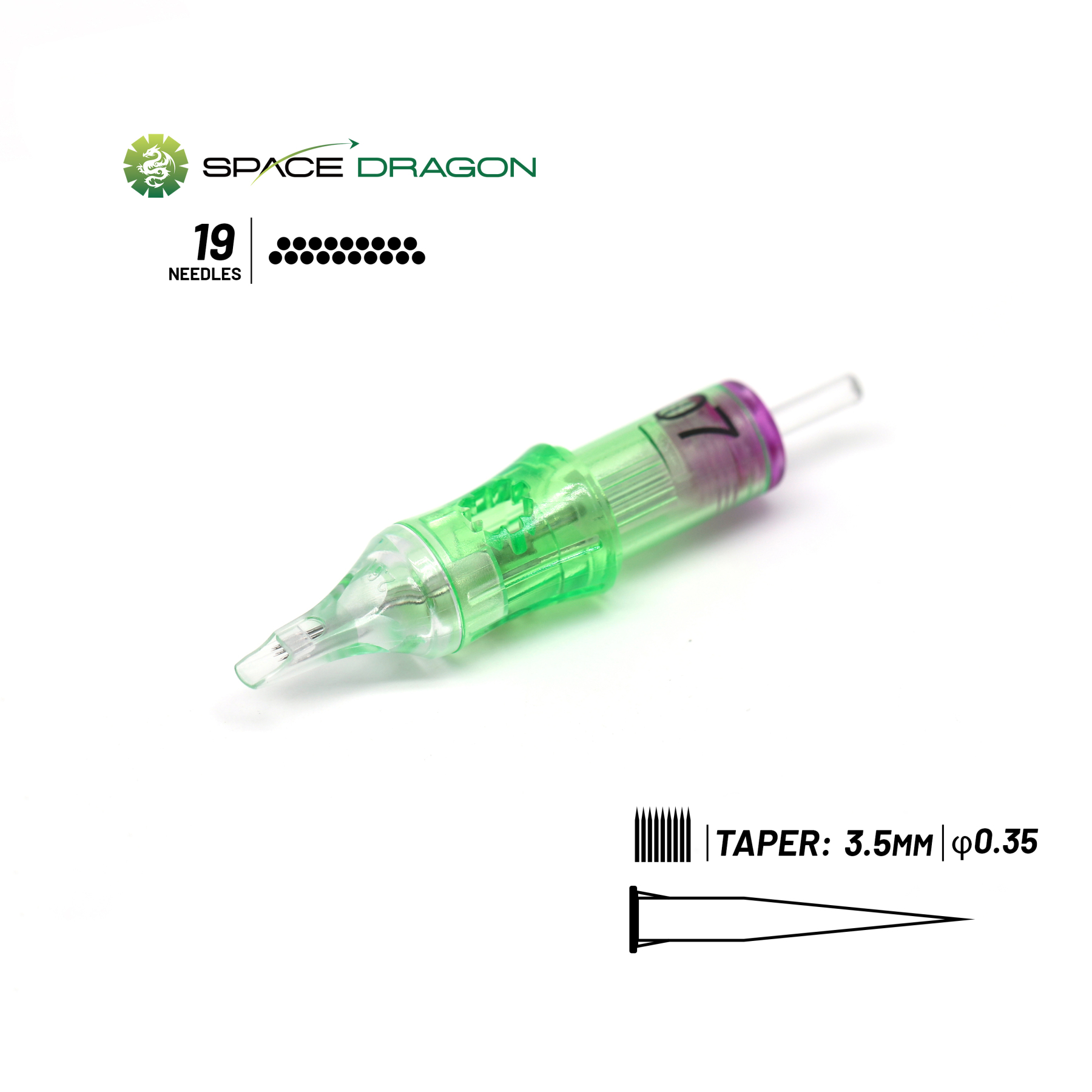 Spacedragon SP6 #12 0.35mm Magnum1 Tattoo Needle Cartridges
