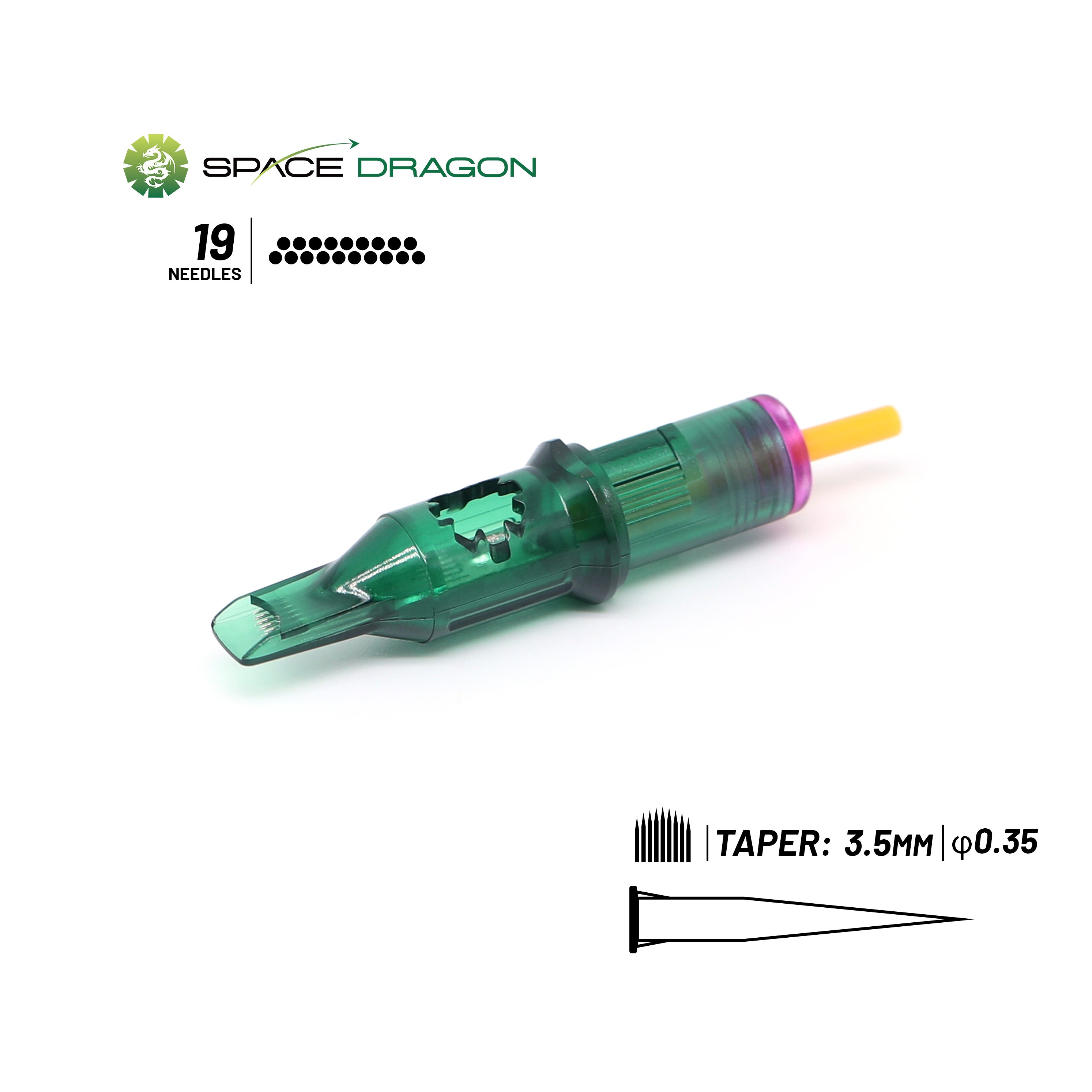 SpaceDragon SP3 #12 0.35mm Round Magnum Tattoo Needle Cartridges