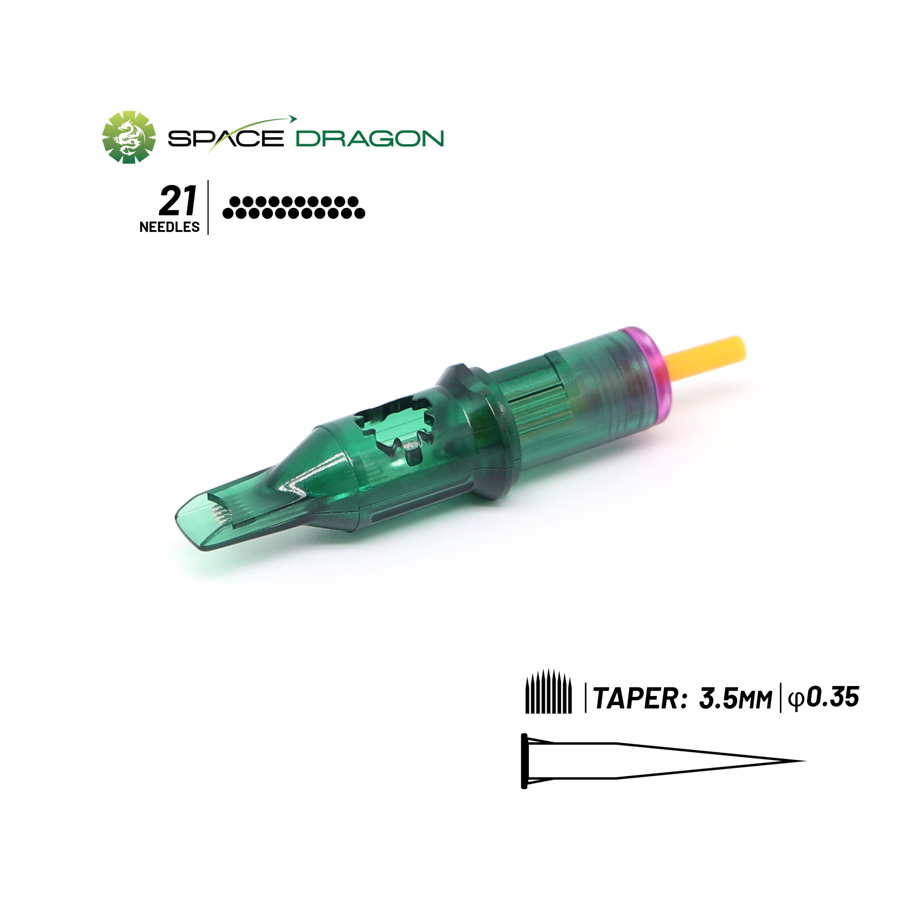 SpaceDragon SP3 #12 0.35mm Round Magnum Tattoo Needle Cartridges