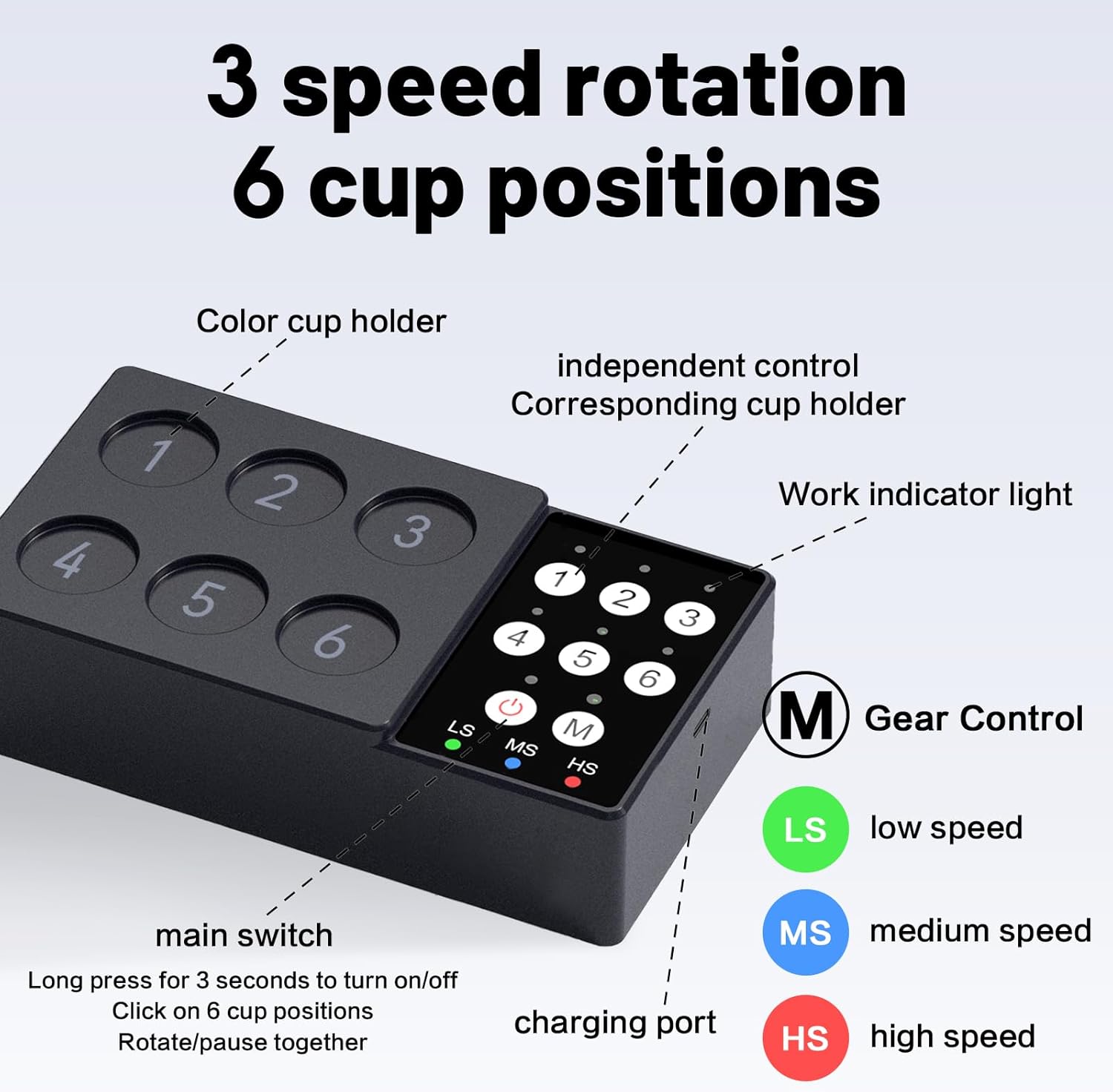 Tattoo Ink Mixer - Adjustable Speed Magnetic Stirring for Pigment, Color Makeup, Lab