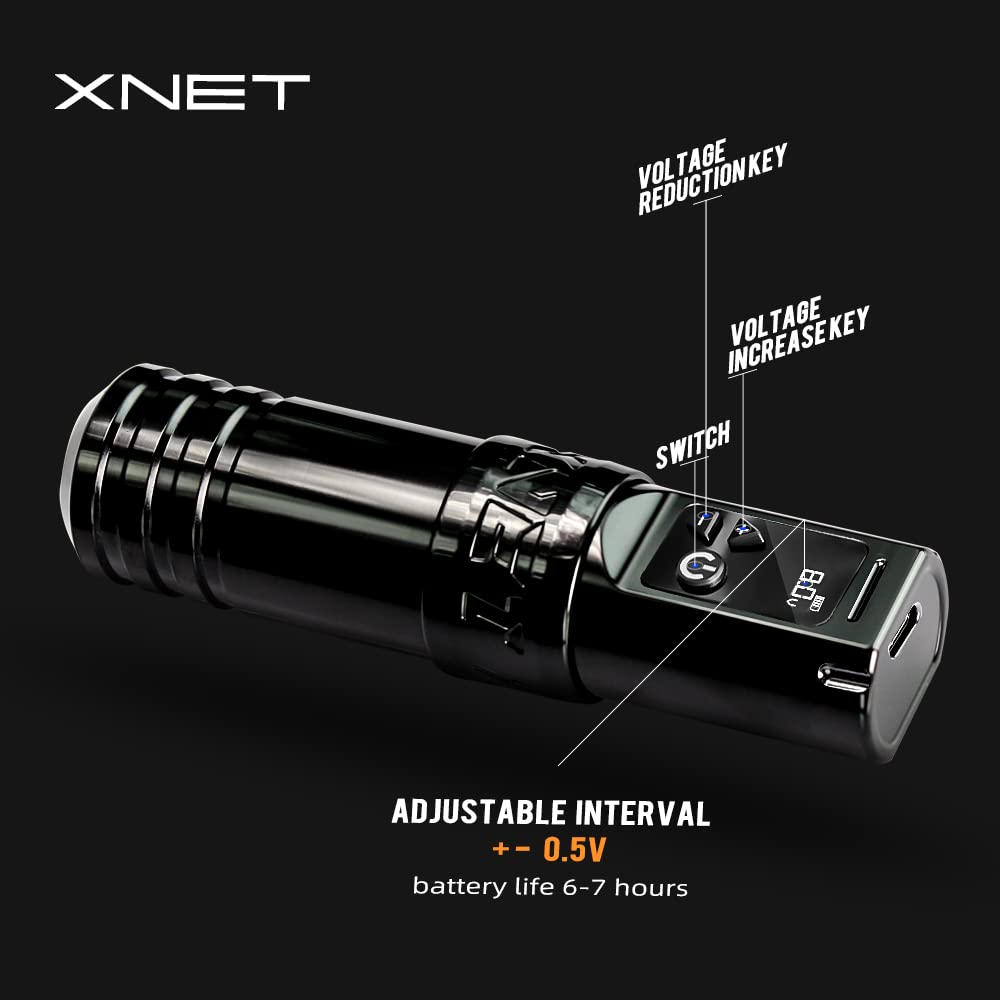 Xnet Torch Rotary Tattoo Machine with Extra Battery 2400mAh Capacity