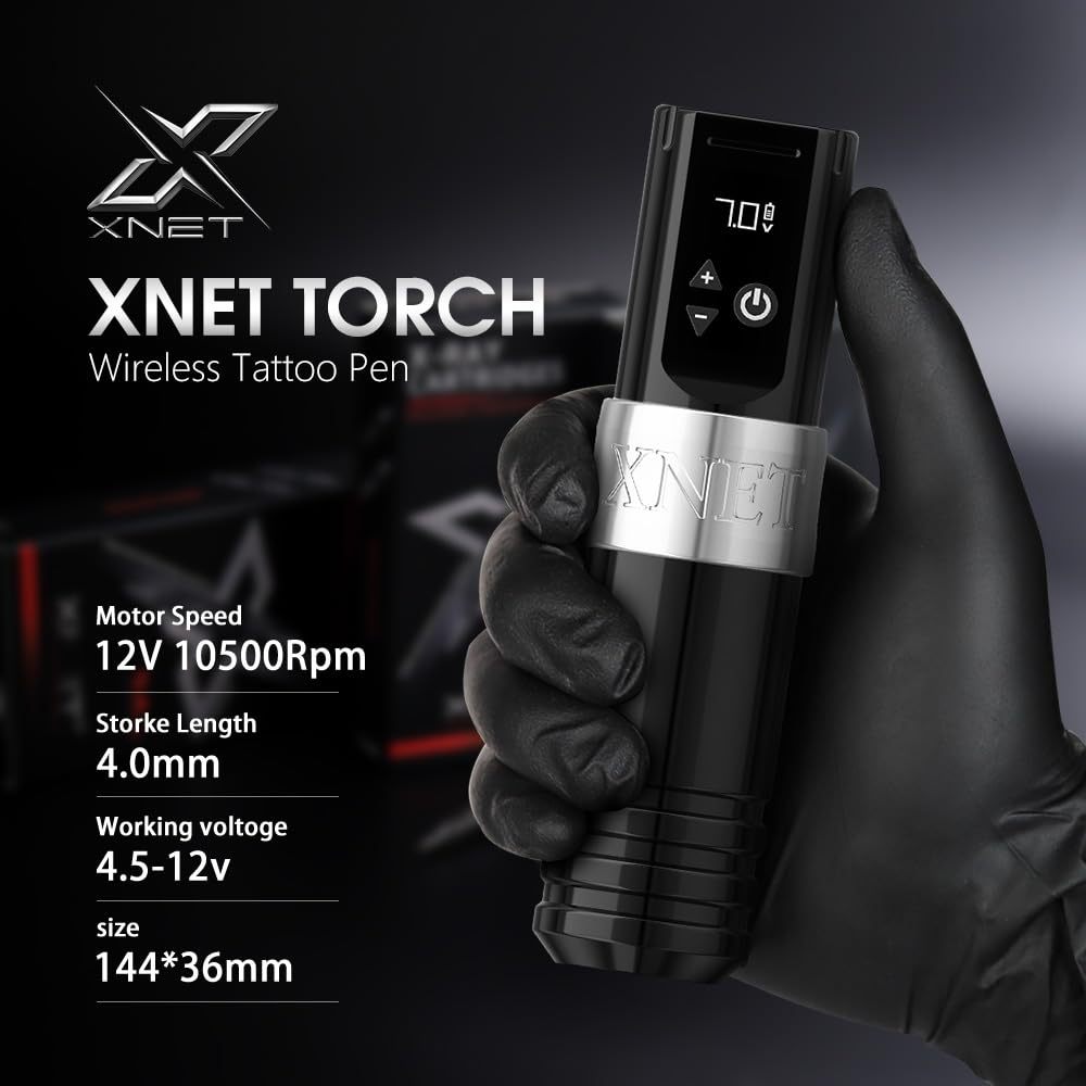 Xnet Torch Rotary Tattoo Machine with Extra Battery 2400mAh Capacity