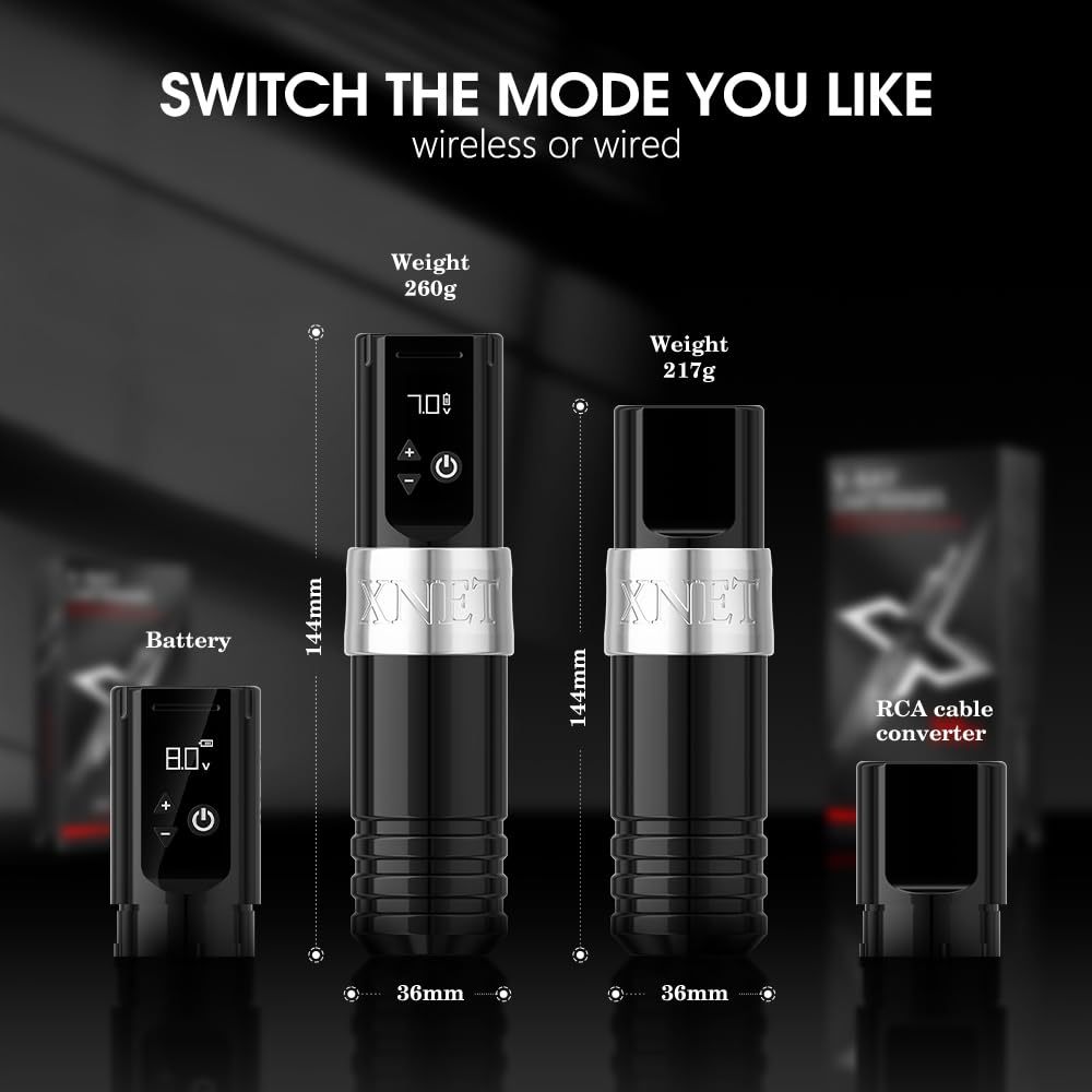 Xnet Torch Rotary Tattoo Machine with Extra Battery 2400mAh Capacity