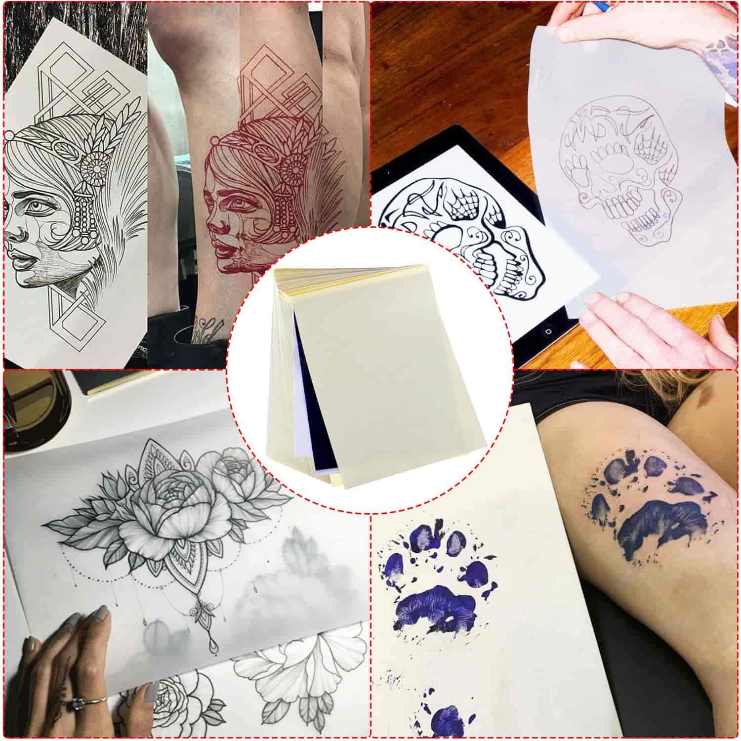 100 Sheets Tattoo Stencil Transfer Paper for Tattooing Blue