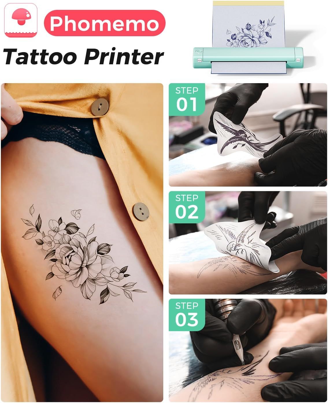 Phomemo M08F Wireless Tattoo Transfer Stencil Printer