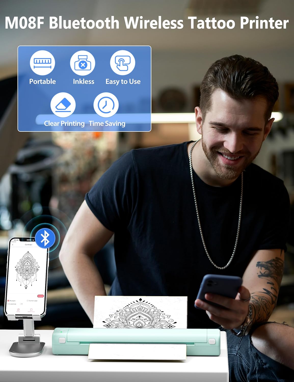 Phomemo M08F Wireless Tattoo Transfer Stencil Printer