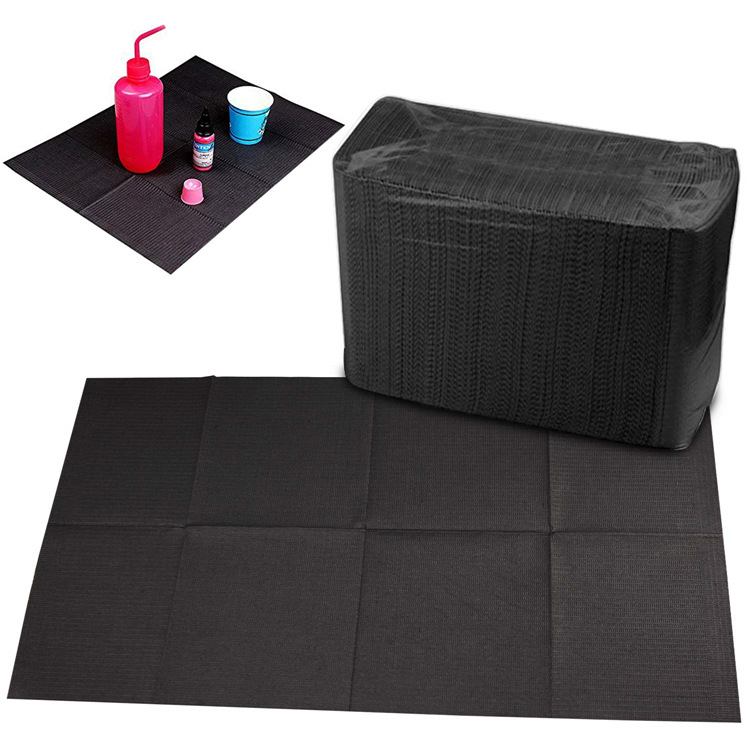 Disposable Dental Bibs Sheets Cloths, Tattoo Table Covers Clean Pad,Underpad Hygiene Personal Tattoo Bib Waterproof Tattoo TableCloth Tattoo Supply Sheet, 125pcs13" X 18" (Black) (125 Pcs)