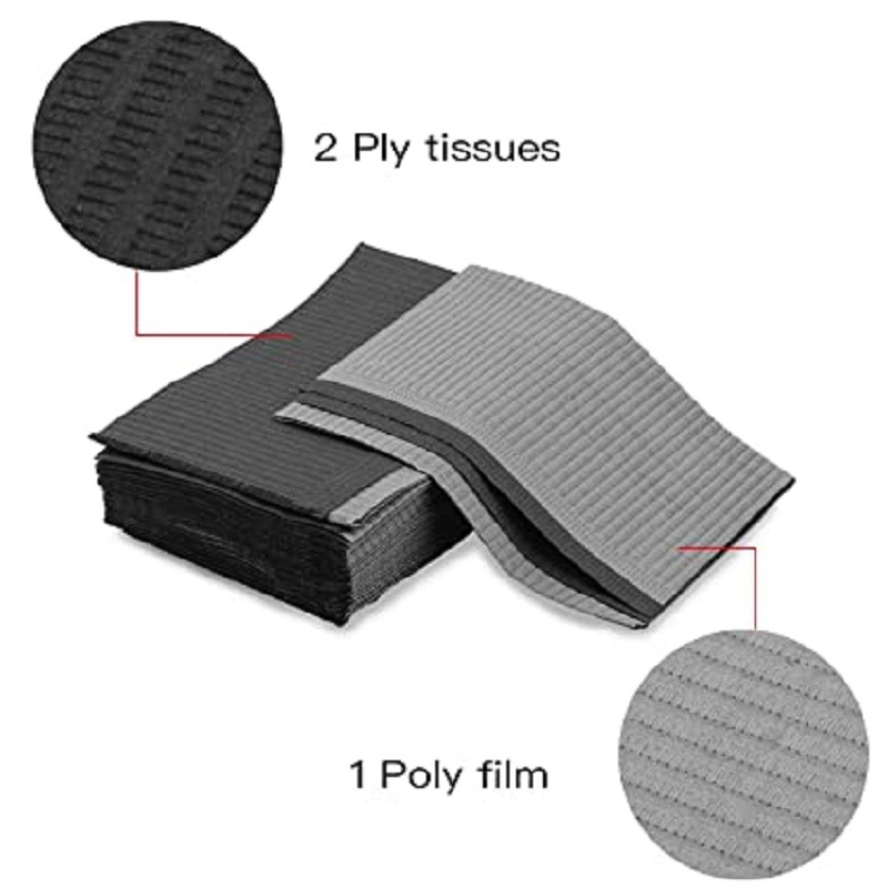 Disposable Dental Bibs Sheets Cloths, Tattoo Table Covers Clean Pad,Underpad Hygiene Personal Tattoo Bib Waterproof Tattoo TableCloth Tattoo Supply Sheet, 125pcs13" X 18" (Black) (125 Pcs)
