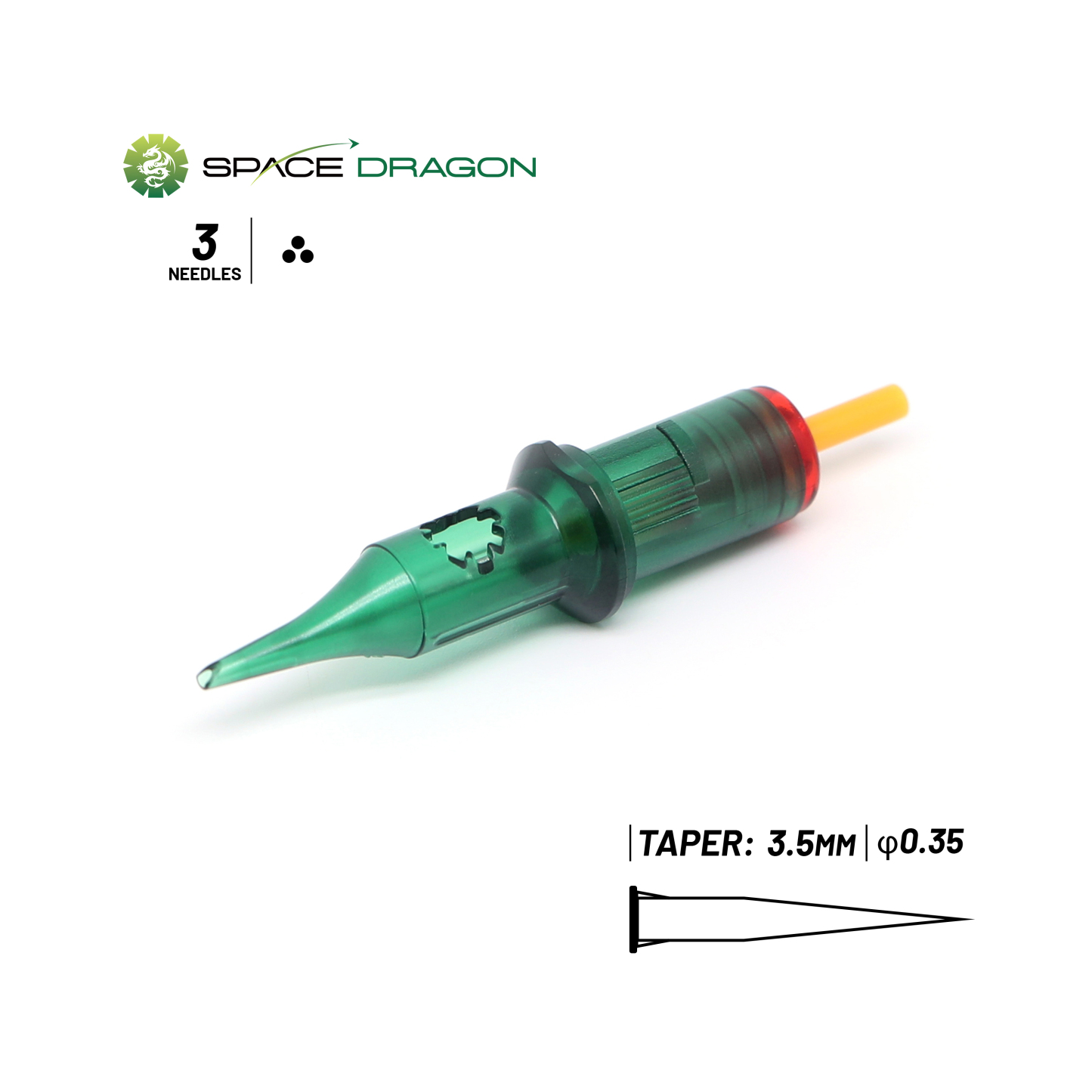 SpaceDragon SP3 #12 0.35mm Round Shader Tattoo Needle Cartridges