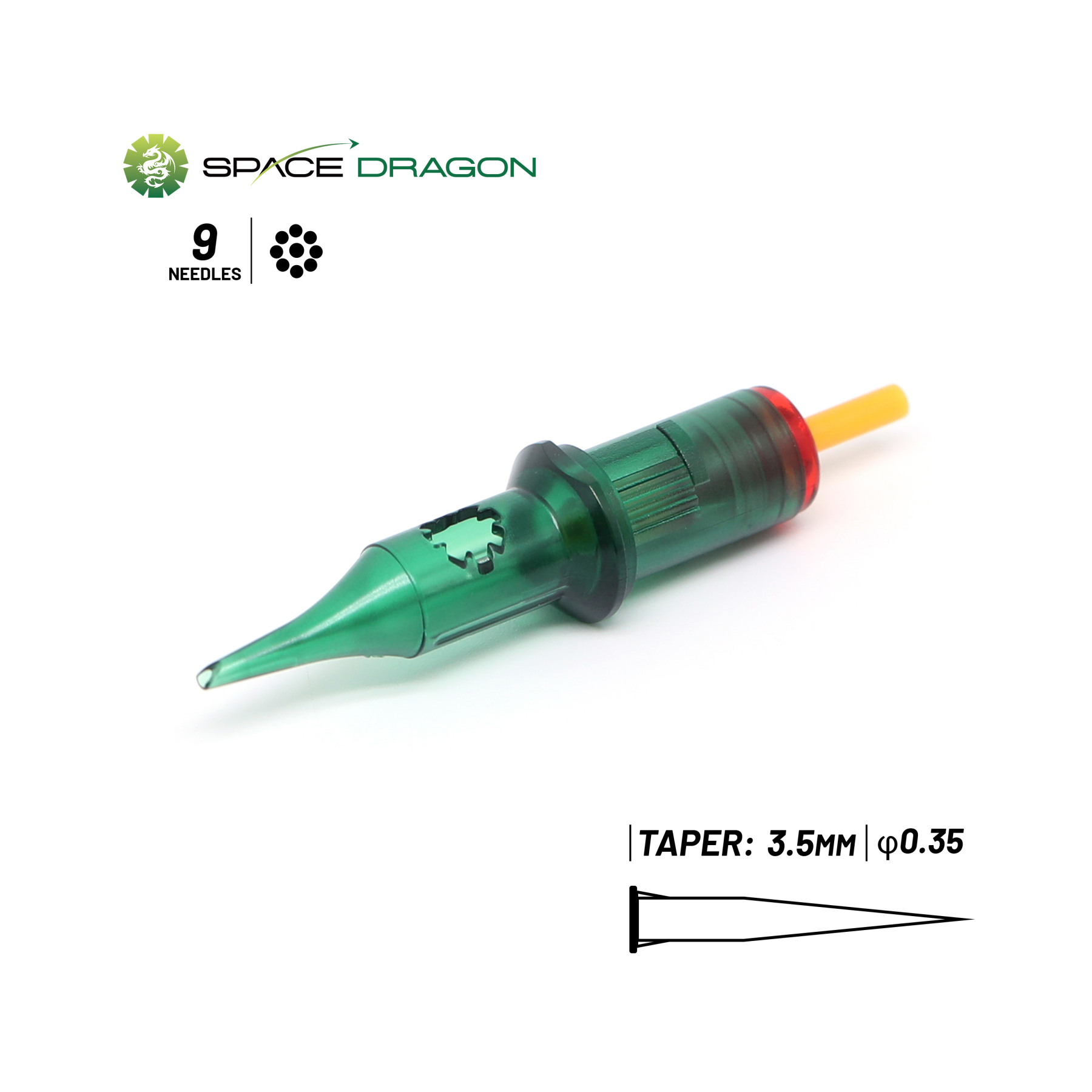 SpaceDragon SP3 #12 0.35mm Round Shader Tattoo Needle Cartridges