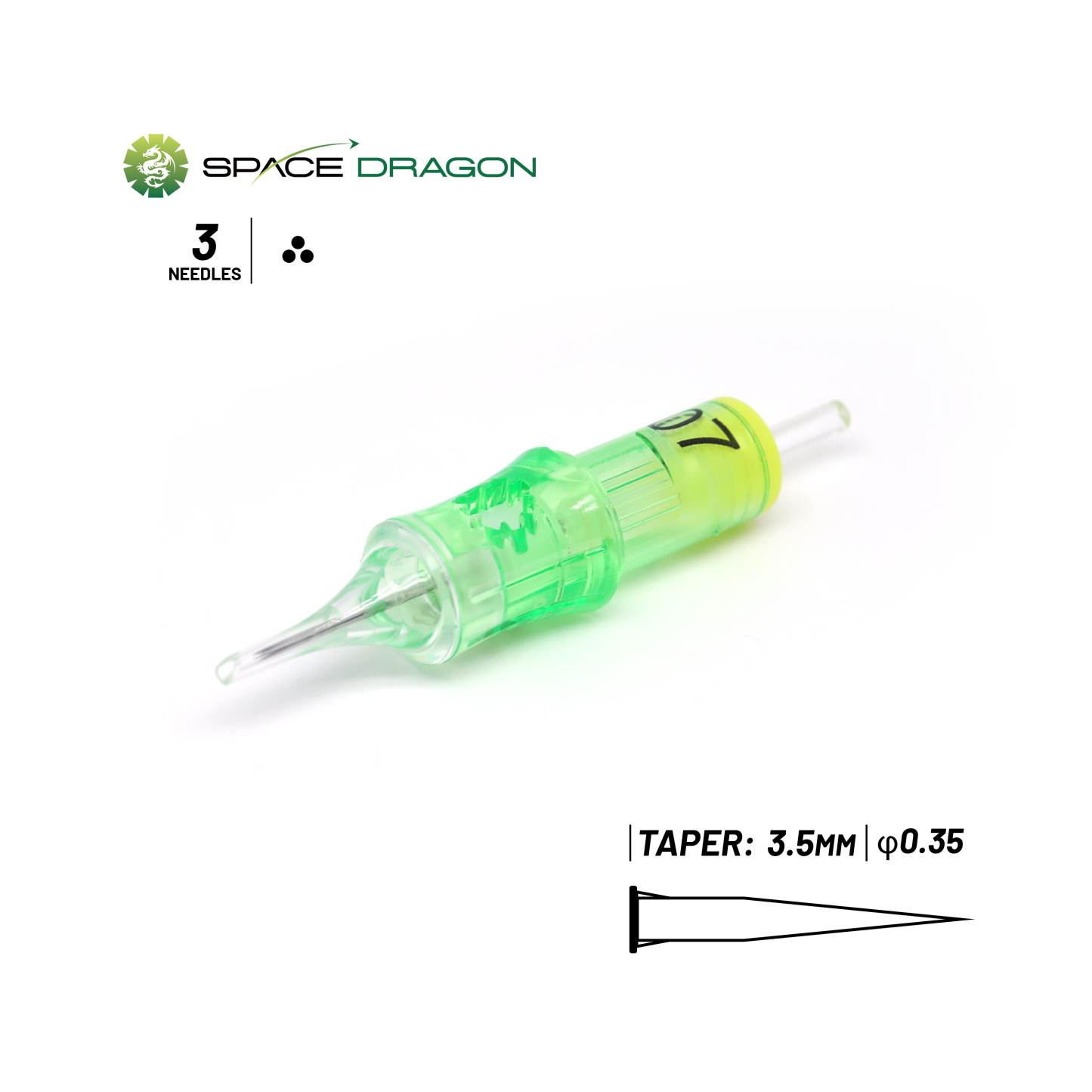 Spacedragon SP6 #12 0.35mm Round Shader Tattoo Needle Cartridges