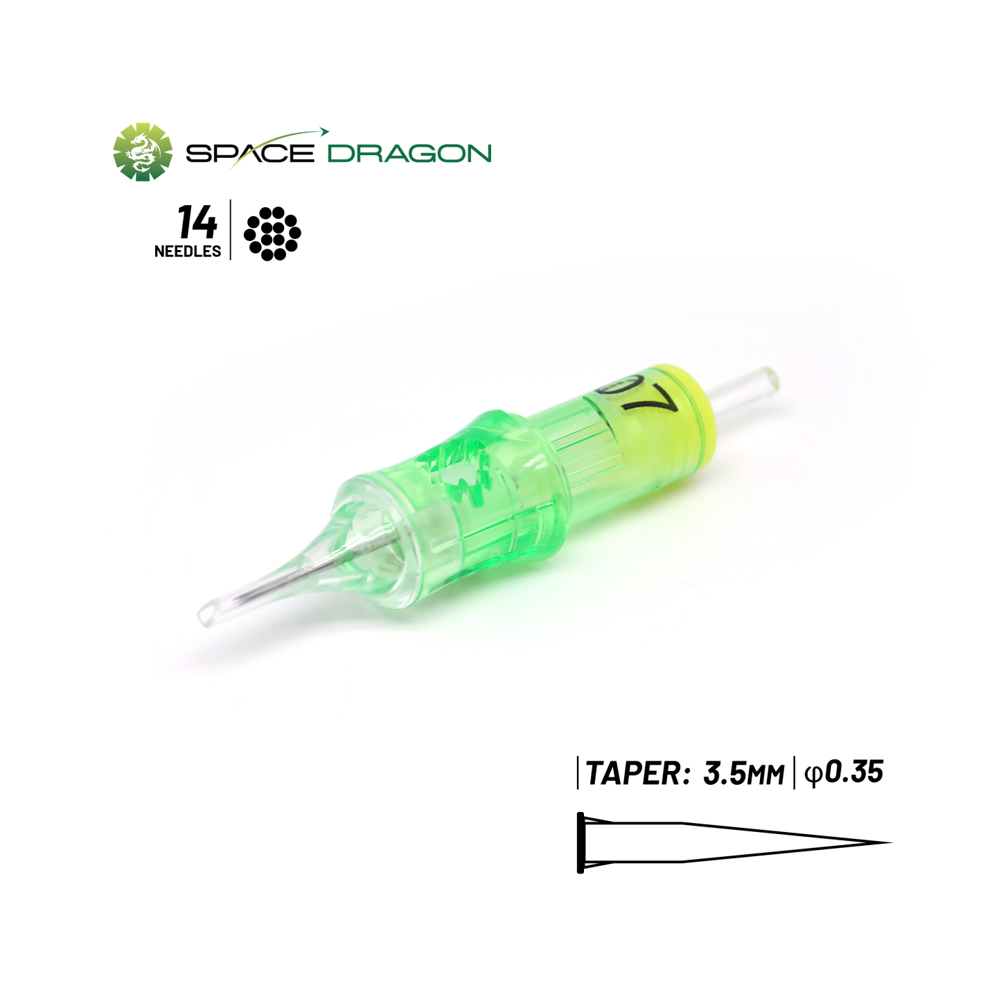 Spacedragon SP6 #12 0.35mm Round Shader Tattoo Needle Cartridges
