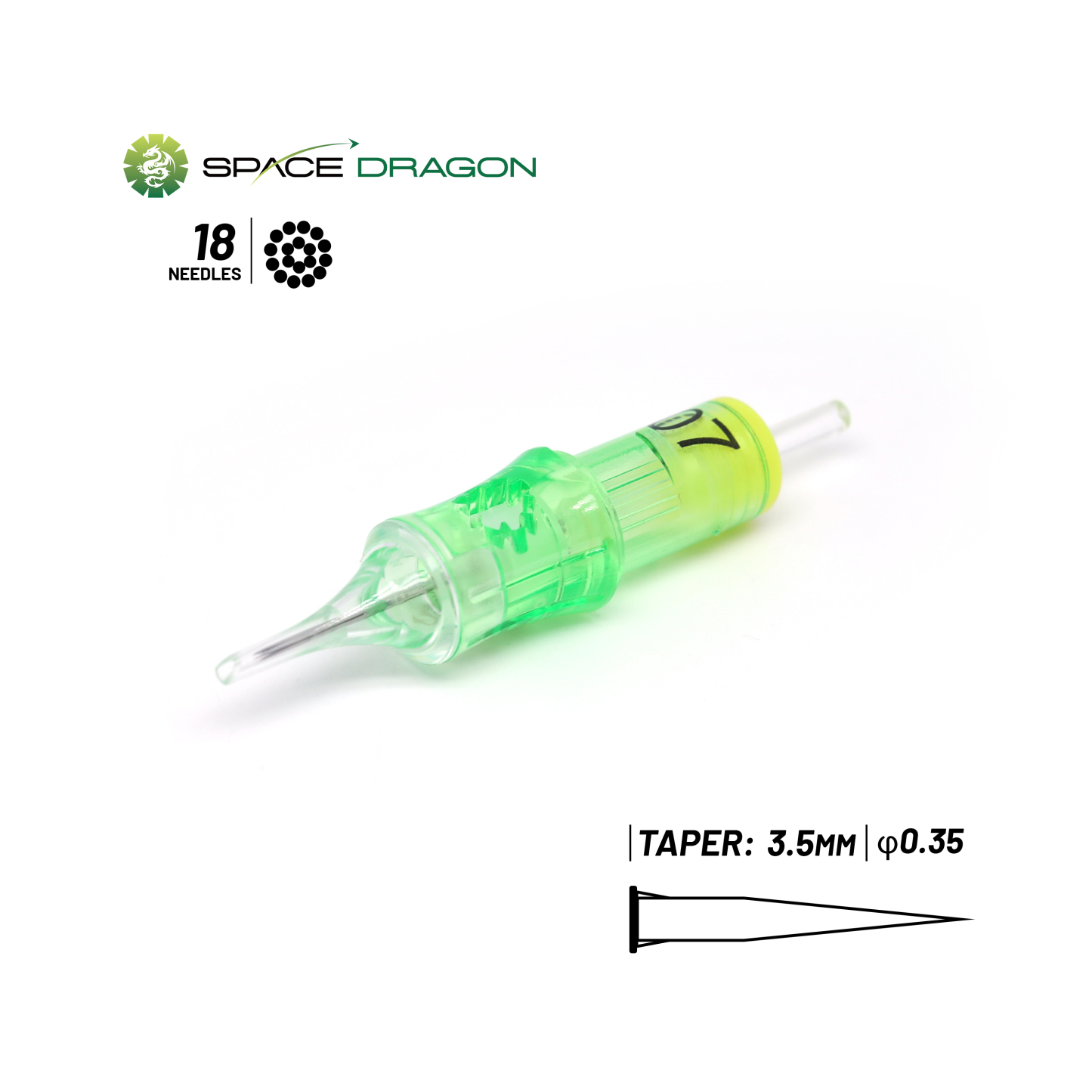 Spacedragon SP6 #12 0.35mm Round Shader Tattoo Needle Cartridges