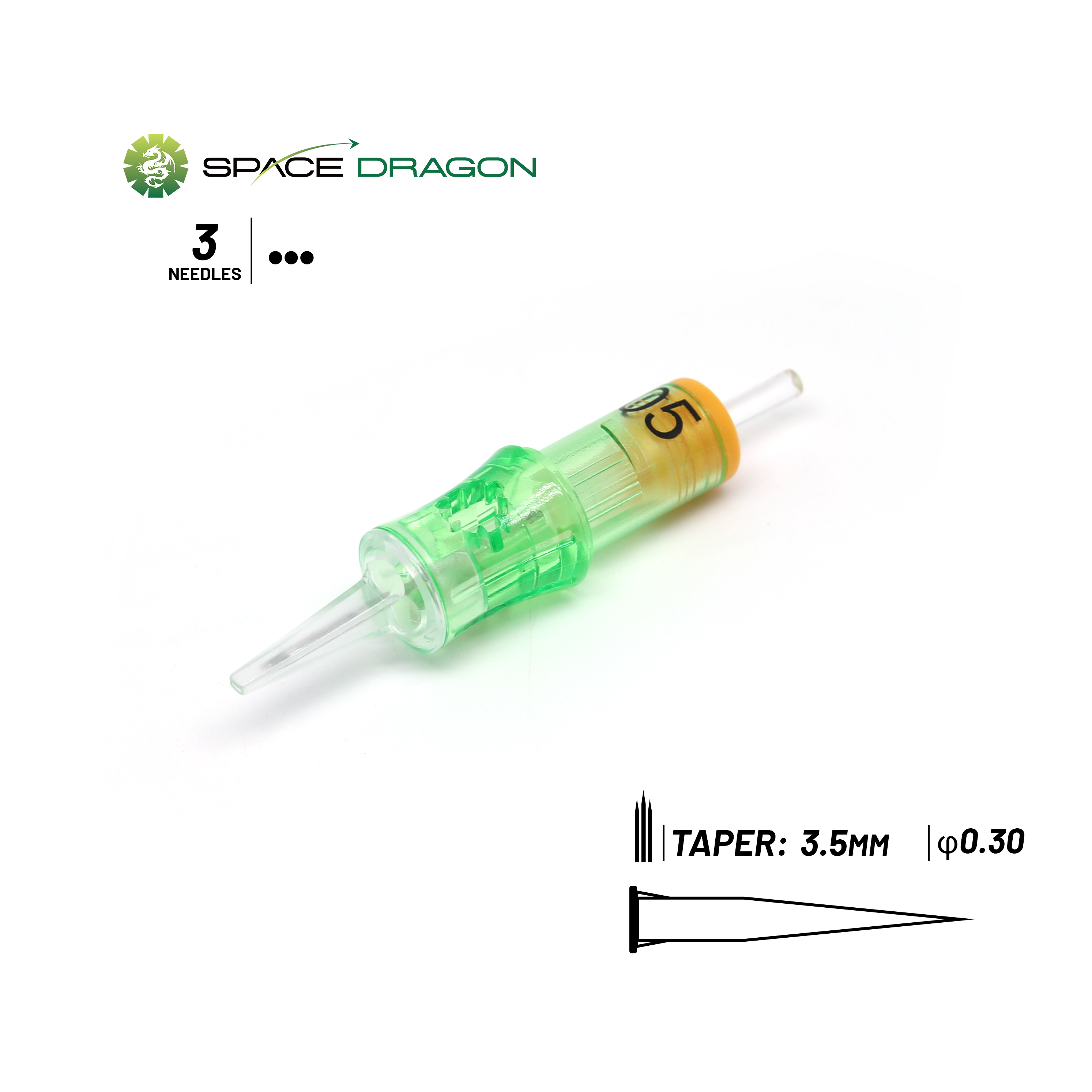 Spacedragon SP6-PMU #10 0.3mm Round Flat Permanent Makeup Needle Cartridge