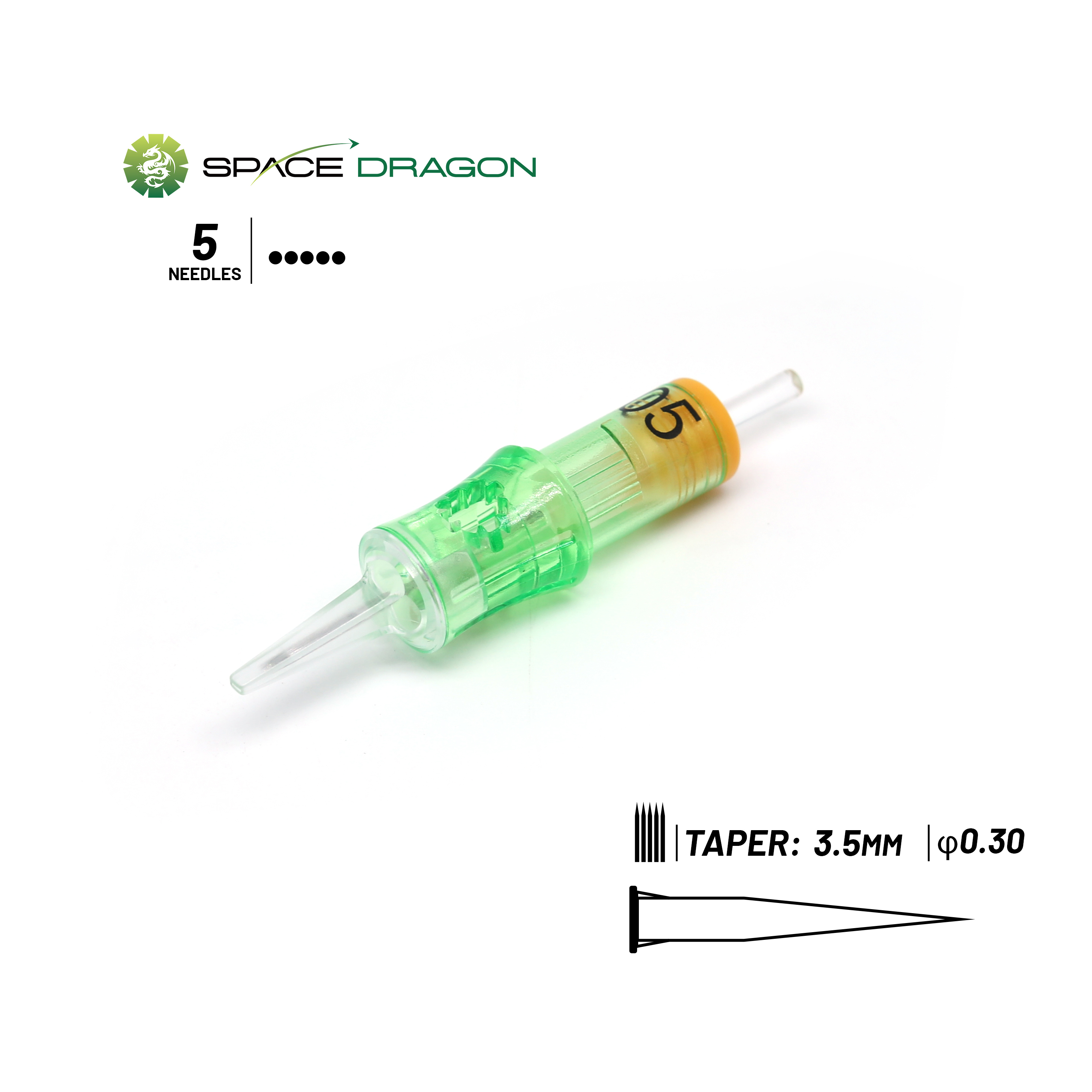 Spacedragon SP6-PMU #10 0.3mm Round Flat Permanent Makeup Needle Cartridge