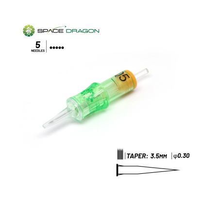 Spacedragon SP6-PMU #10 0.3mm Round Flat Permanent Makeup Needle Cartridge