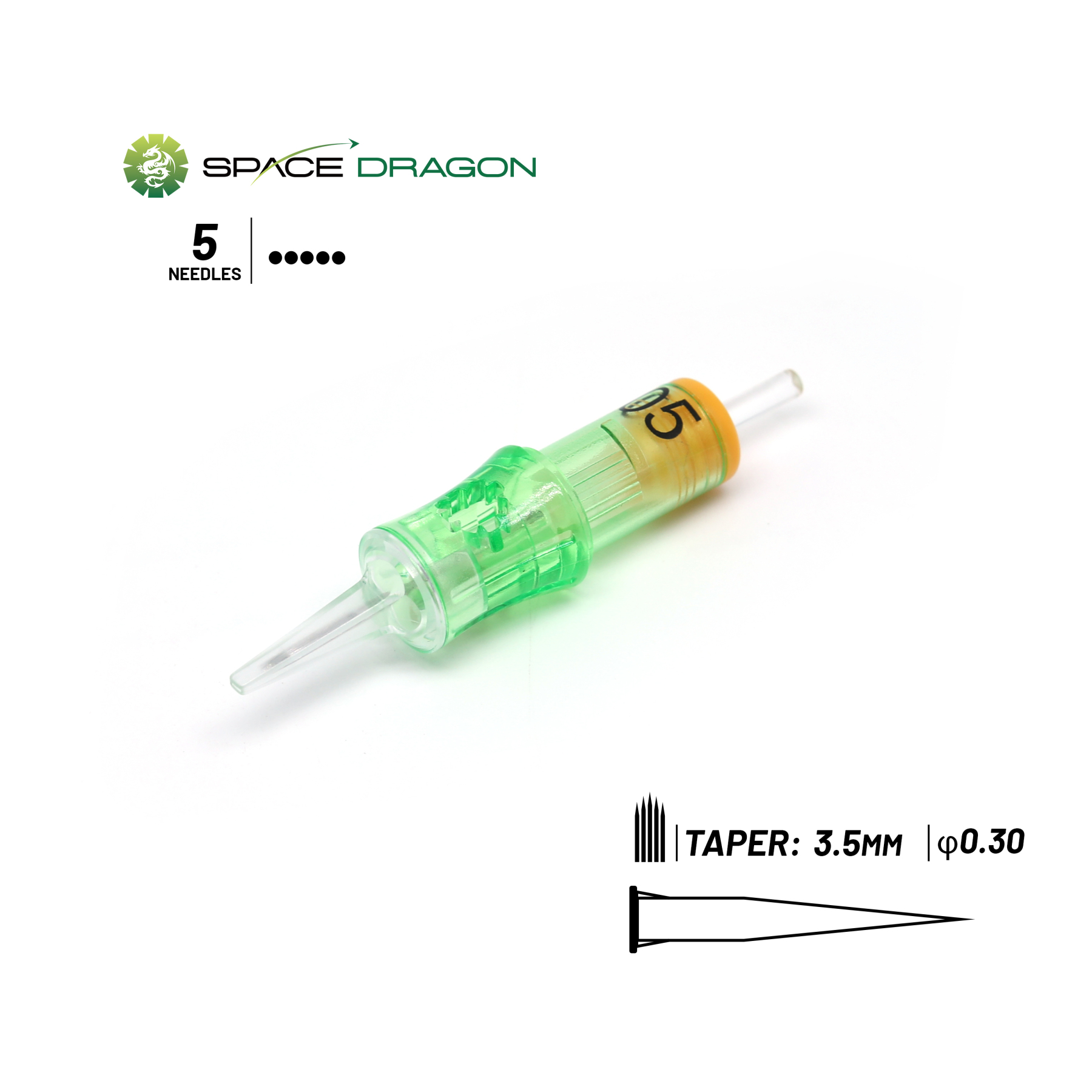 Spacedragon SP6-PMU #10 0.3mm Round Flat Permanent Makeup Needle Cartridge