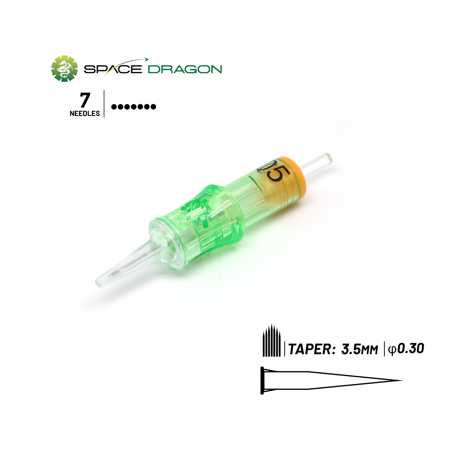 Spacedragon SP6-PMU #10 0.3mm Round Flat Permanent Makeup Needle Cartridge