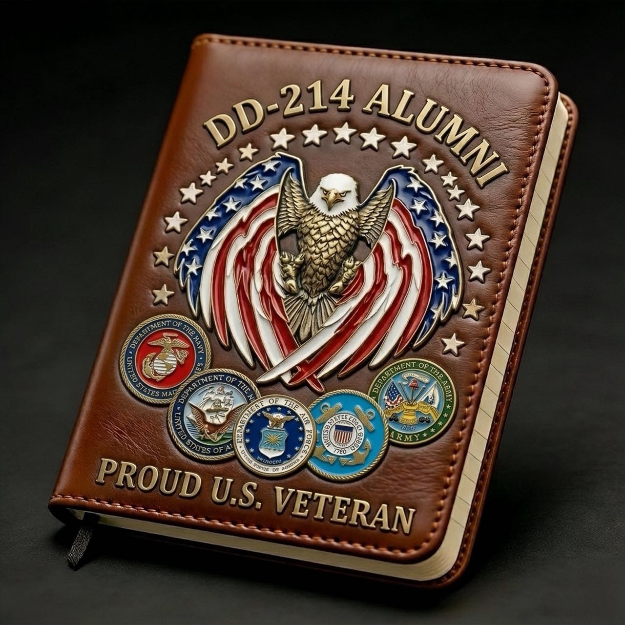DD-214 Veteran Legacy Leather Journal Set (Free Commemorative Coin)