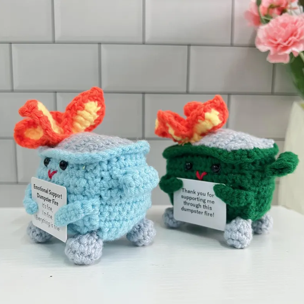 Adorable Crochet Dumpster Fire