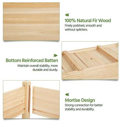 2-Tier Raised Garden Bed Elevated Wooden Planter Box, Wood