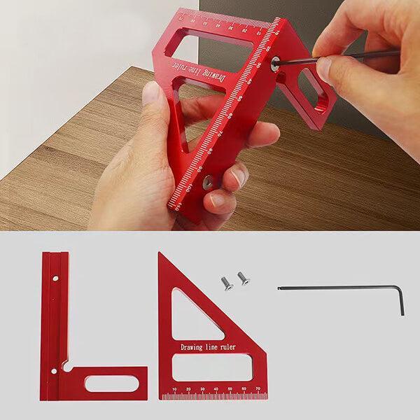 TrekDrill Square Protractor Miter Triangle Ruler Layout Measuring Tools