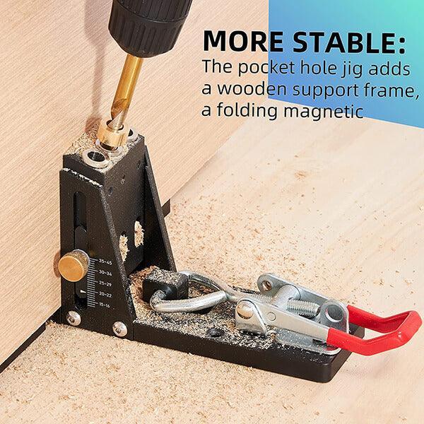 TrekDrill Classic Pocket Hole Jig Kit System with Drill Bit and Accessories